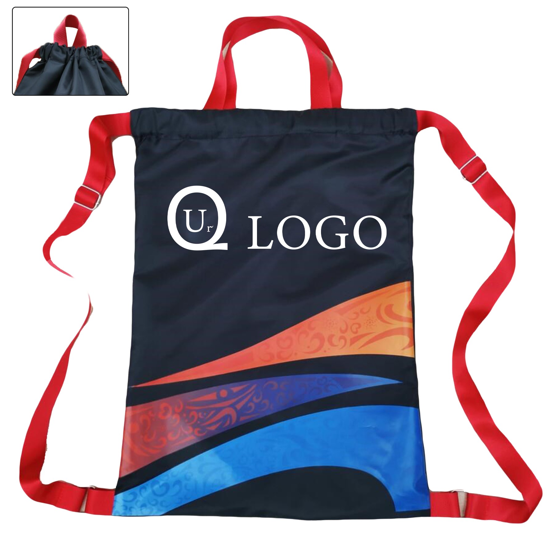 13X17.32 Inch Nylon Drawstring Backpack
