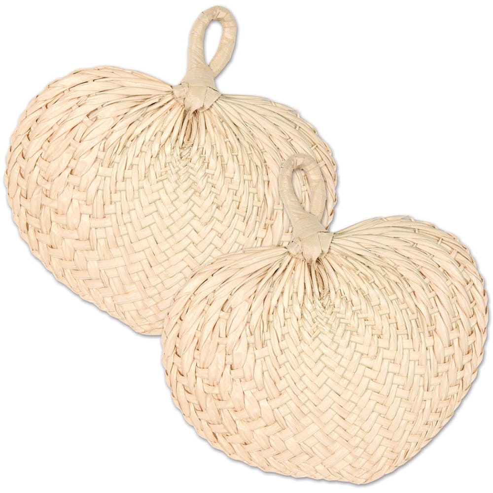 Raffia Fans - Tan 11" 2