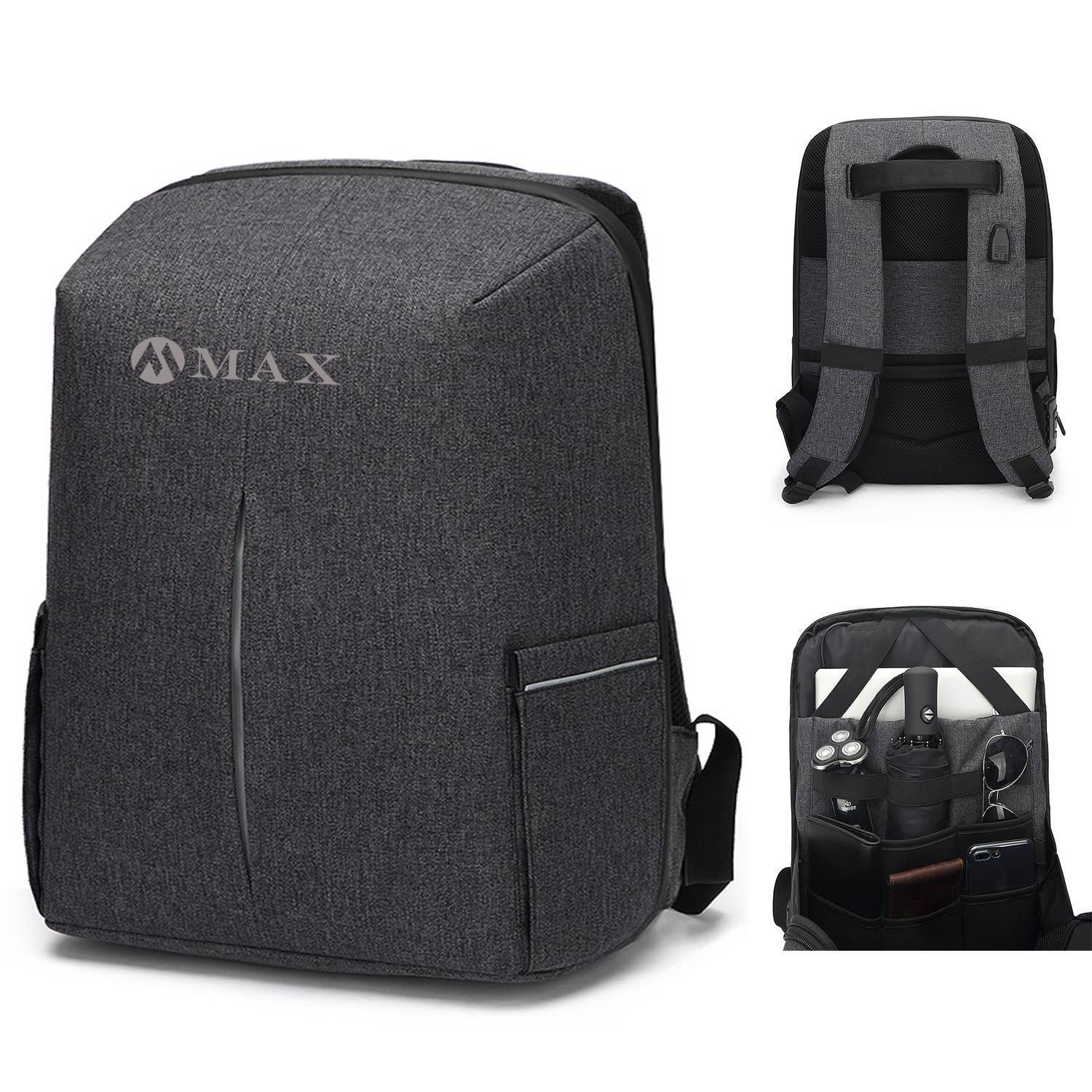 Men Waterproof Password Anti-Theft Computer Backpack 3