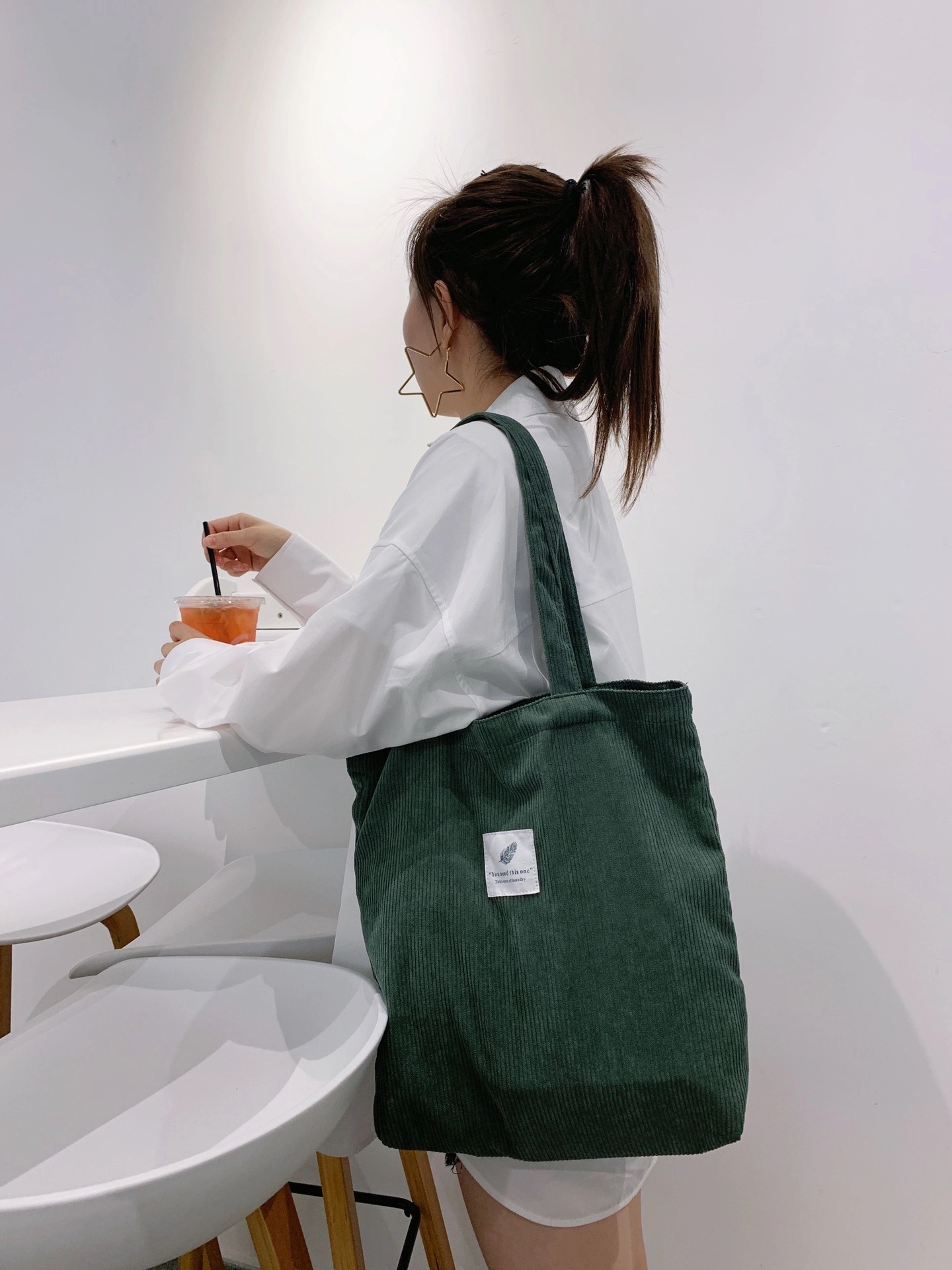 Tote Handbag With Pocket, custom tote bag with logo imprint 25