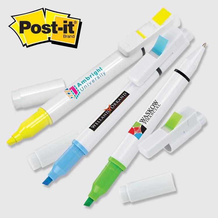 Post-it® Custom Printed Flag+ Pen and Highlighter Combo  -  1
