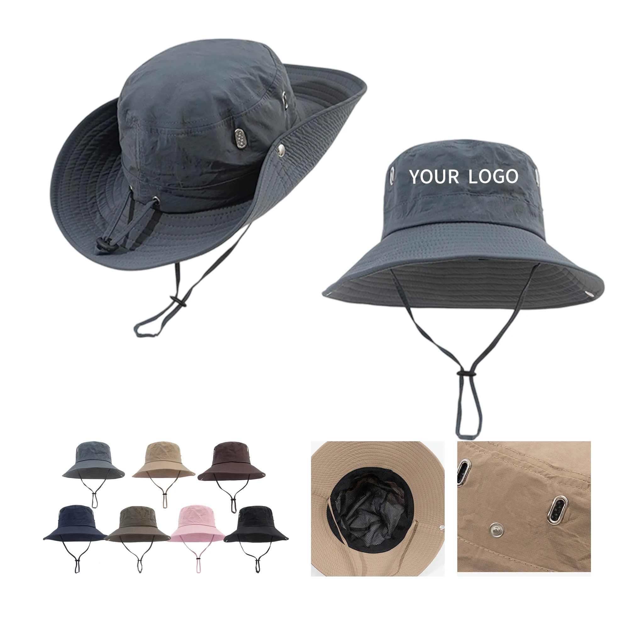 Wide Brim Sun Bucket Hat 1