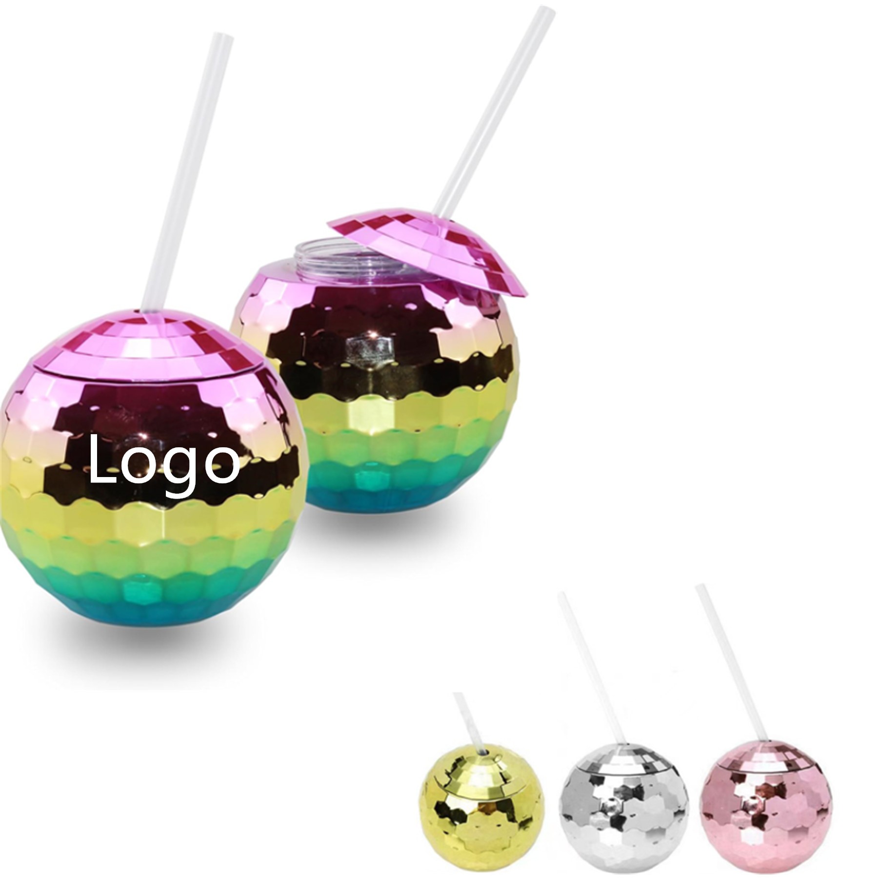 Glitter Balls Cups, custom plastic cup with logo imprint 3