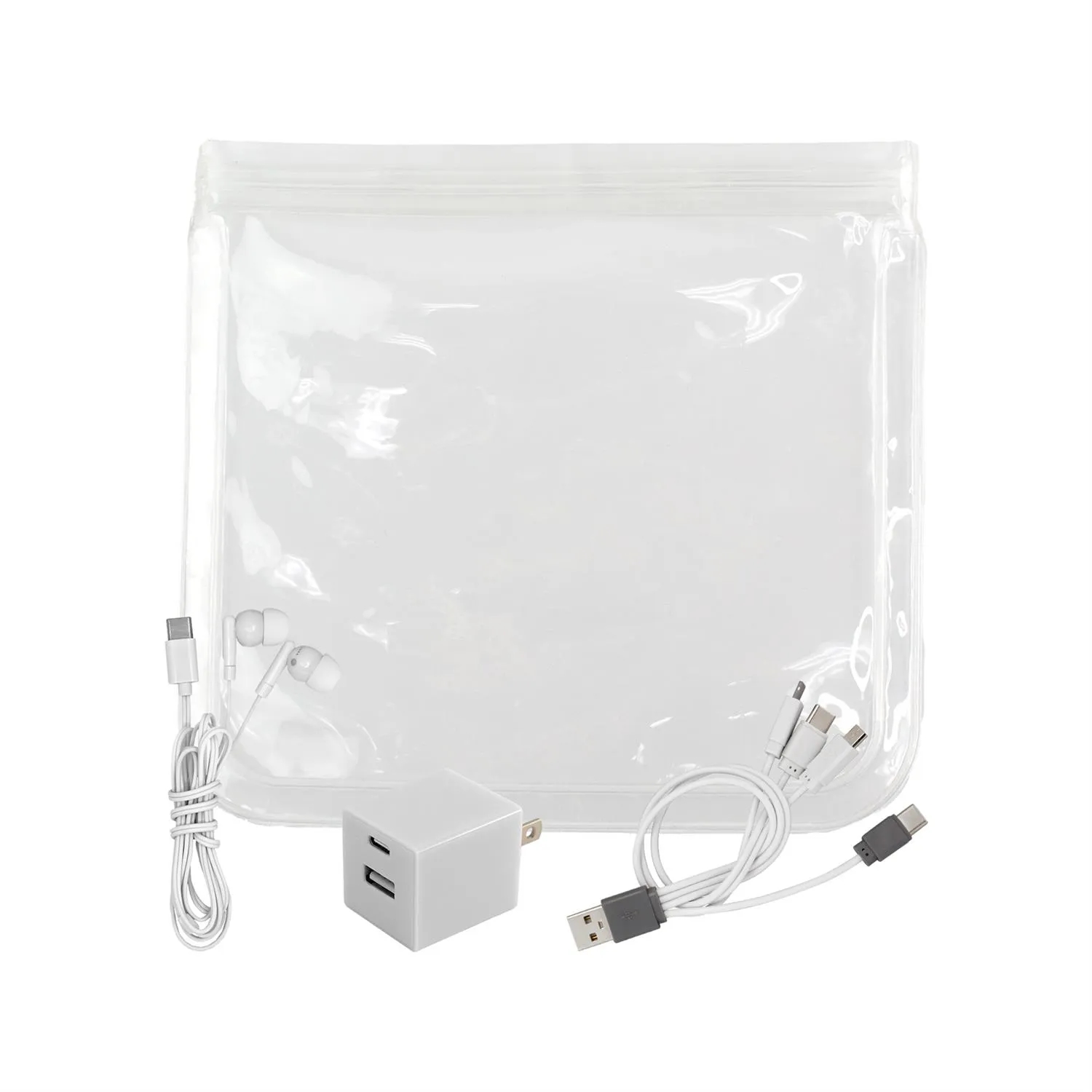 Clear A+C Wall, Cable & Ear Bud Set 4