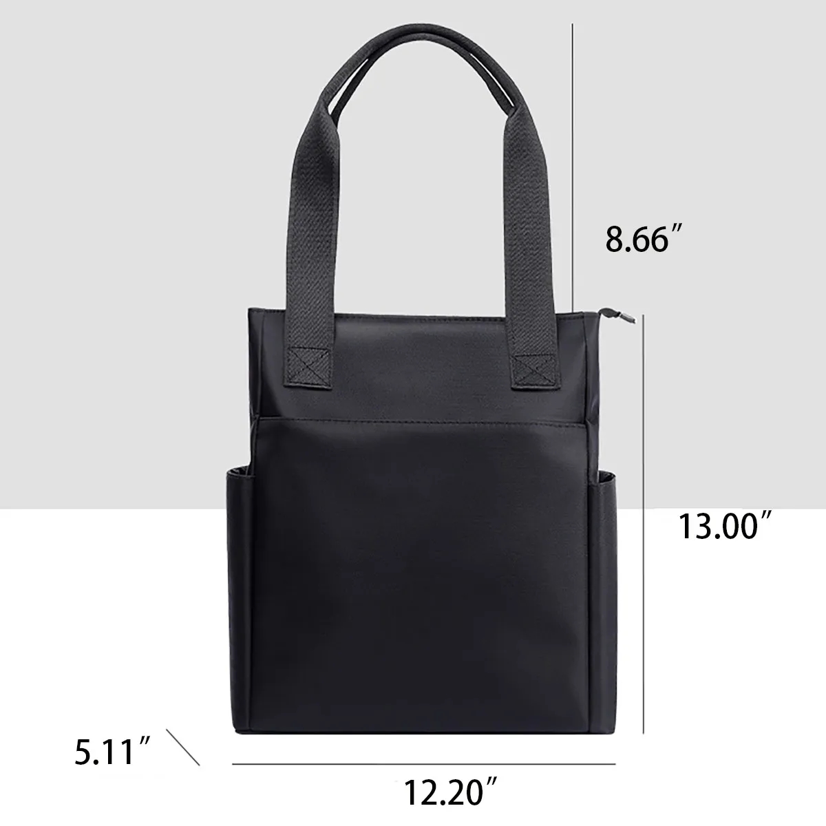 Printed Logo Lightweight Business Tote Purse with Zipper, custom tote bag with logo imprint 4