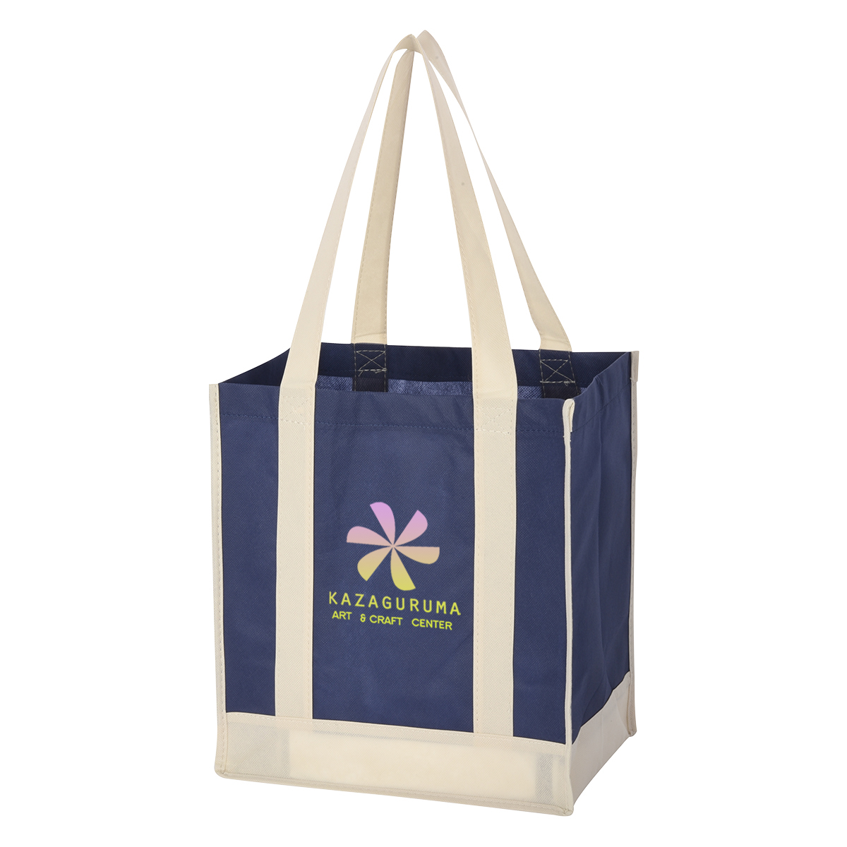 Non-Woven Two-Tone Shopper Tote Bag 6