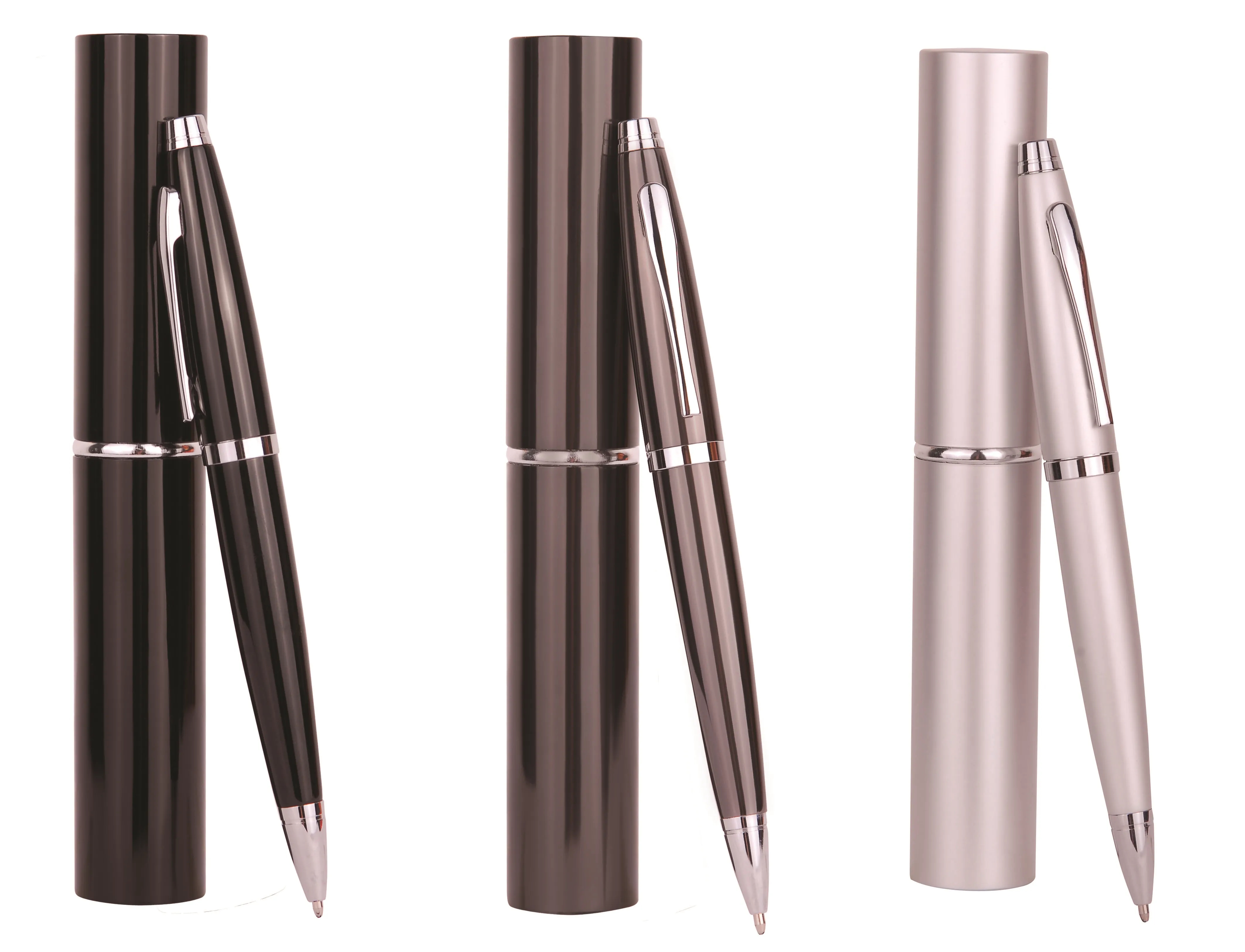 Twist Metal Ballpoint Pen w/ Rounded Case 2