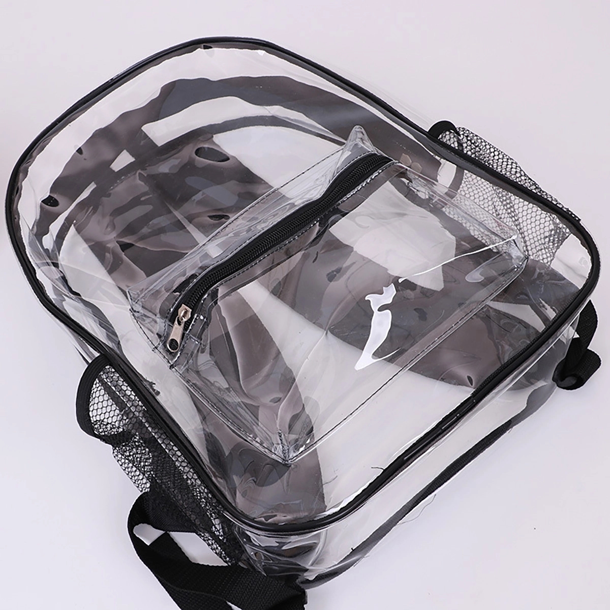Clear Backpack With Reinforced Straps Front Accessory Pocket 4