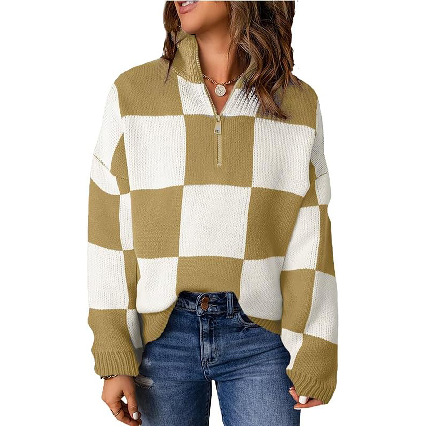 Women's 1/4 Zip Pullover Sweater 18