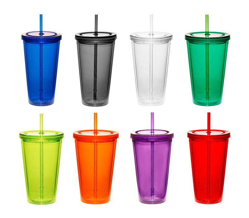 Clear Acrylic Tumbler with Lid and Straw, 16 oz. 3