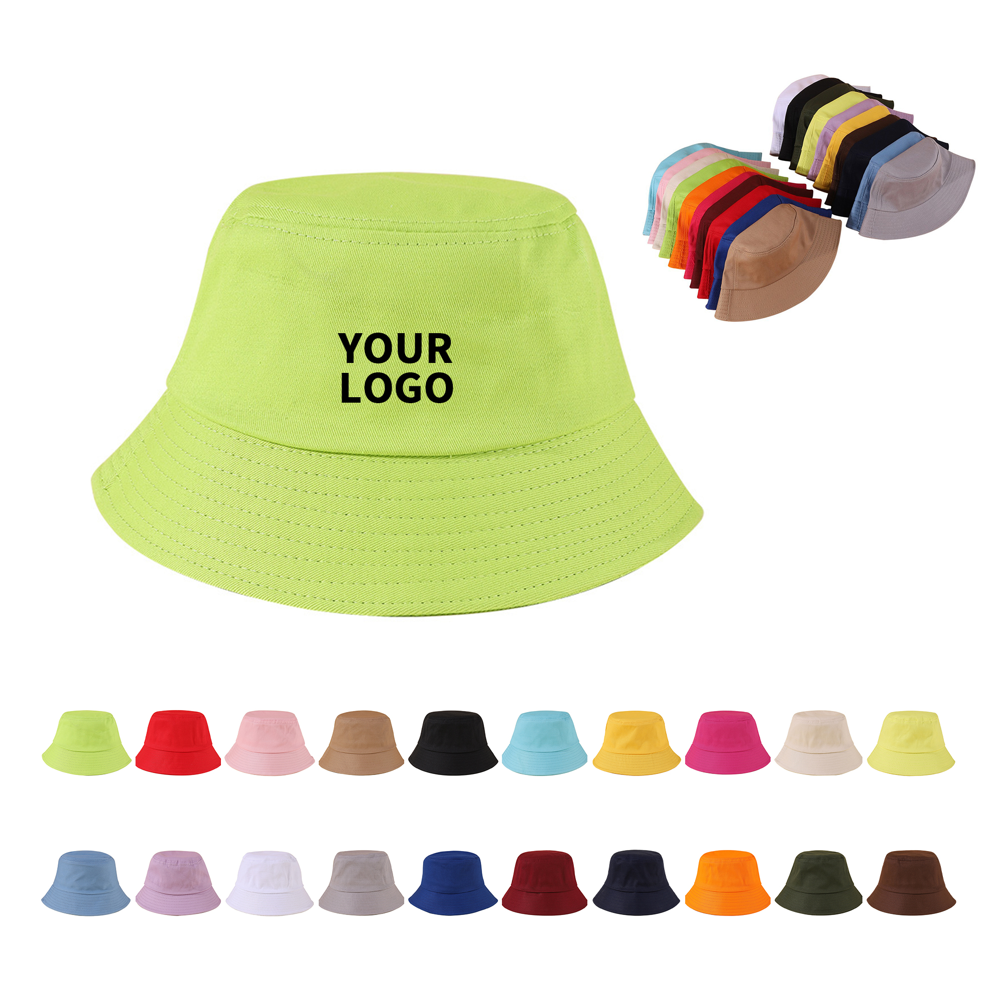 Cotton Bucket Hat Adult 22.8" And Child 21.3" 9