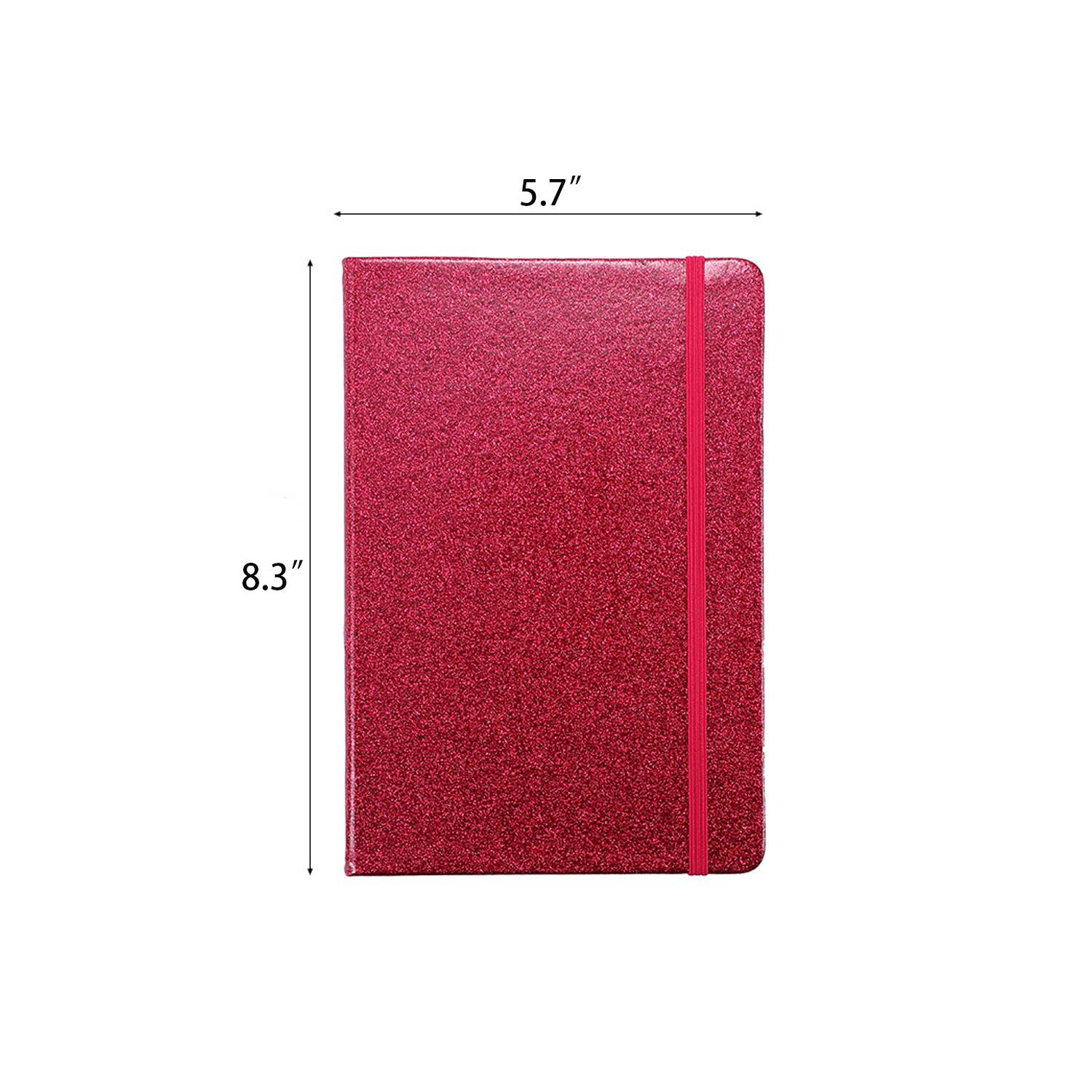 A5 Glitter PU Leather Notebook w/ Strap 4