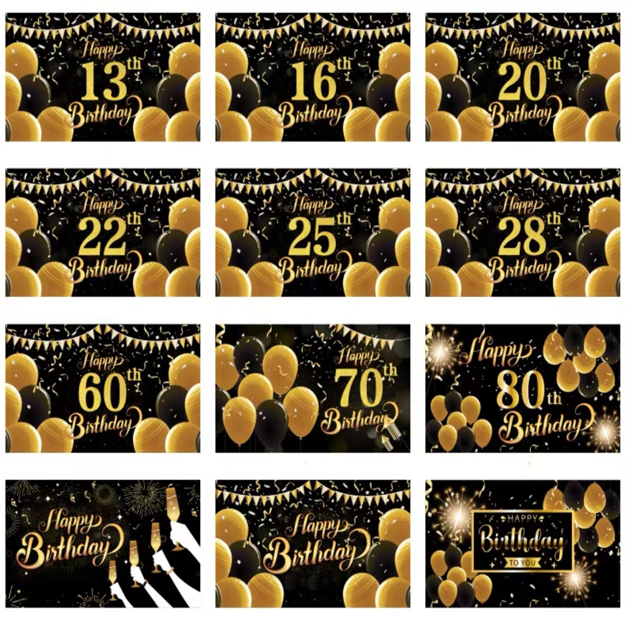 Happy Birthday Decorations Backdrop 5