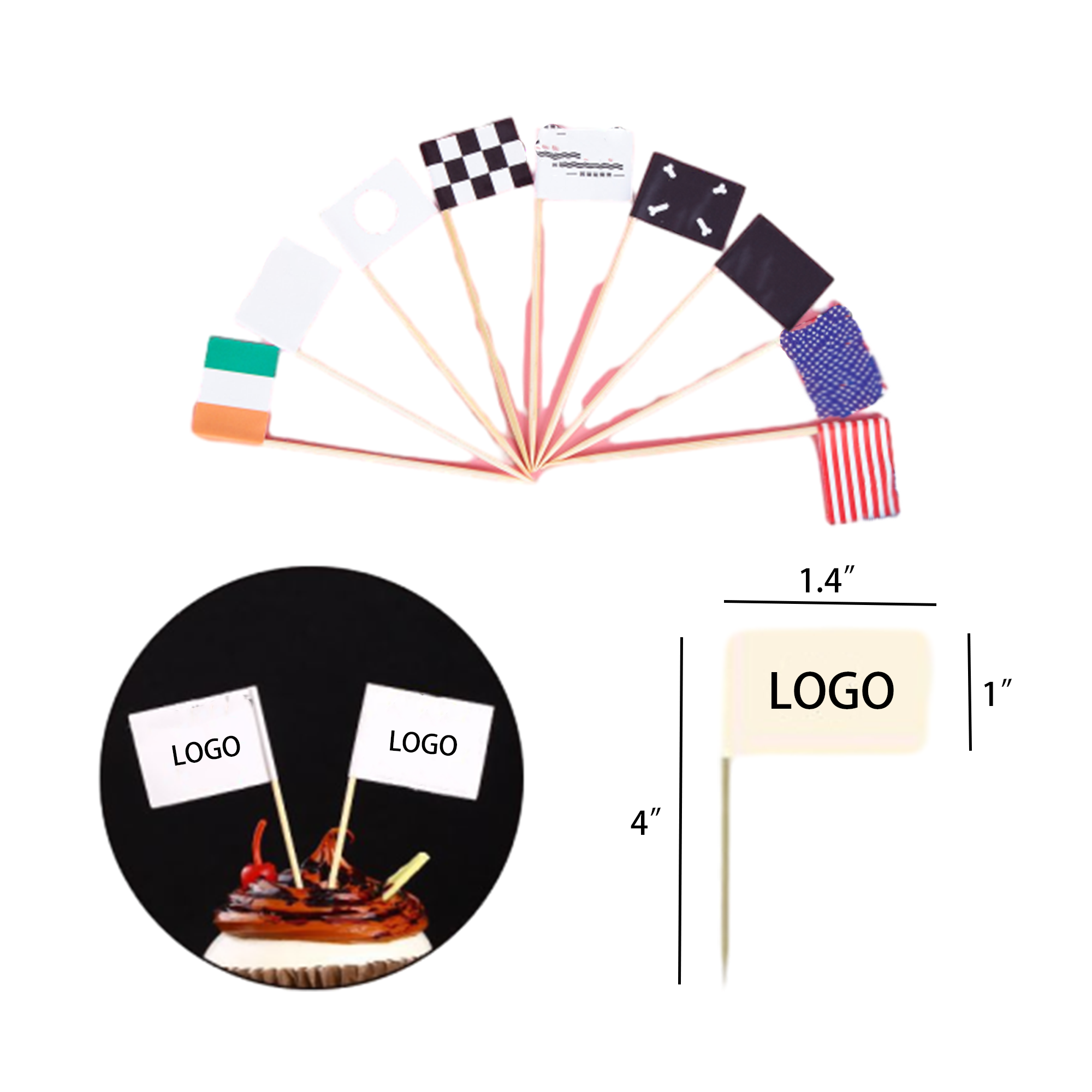 Eco-Friendly Food Decorative Flags 3
