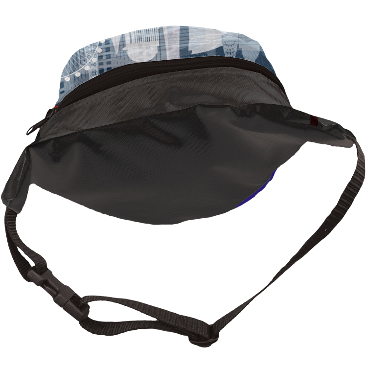 Fashion Full Color Black Panel Fanny Pack 8