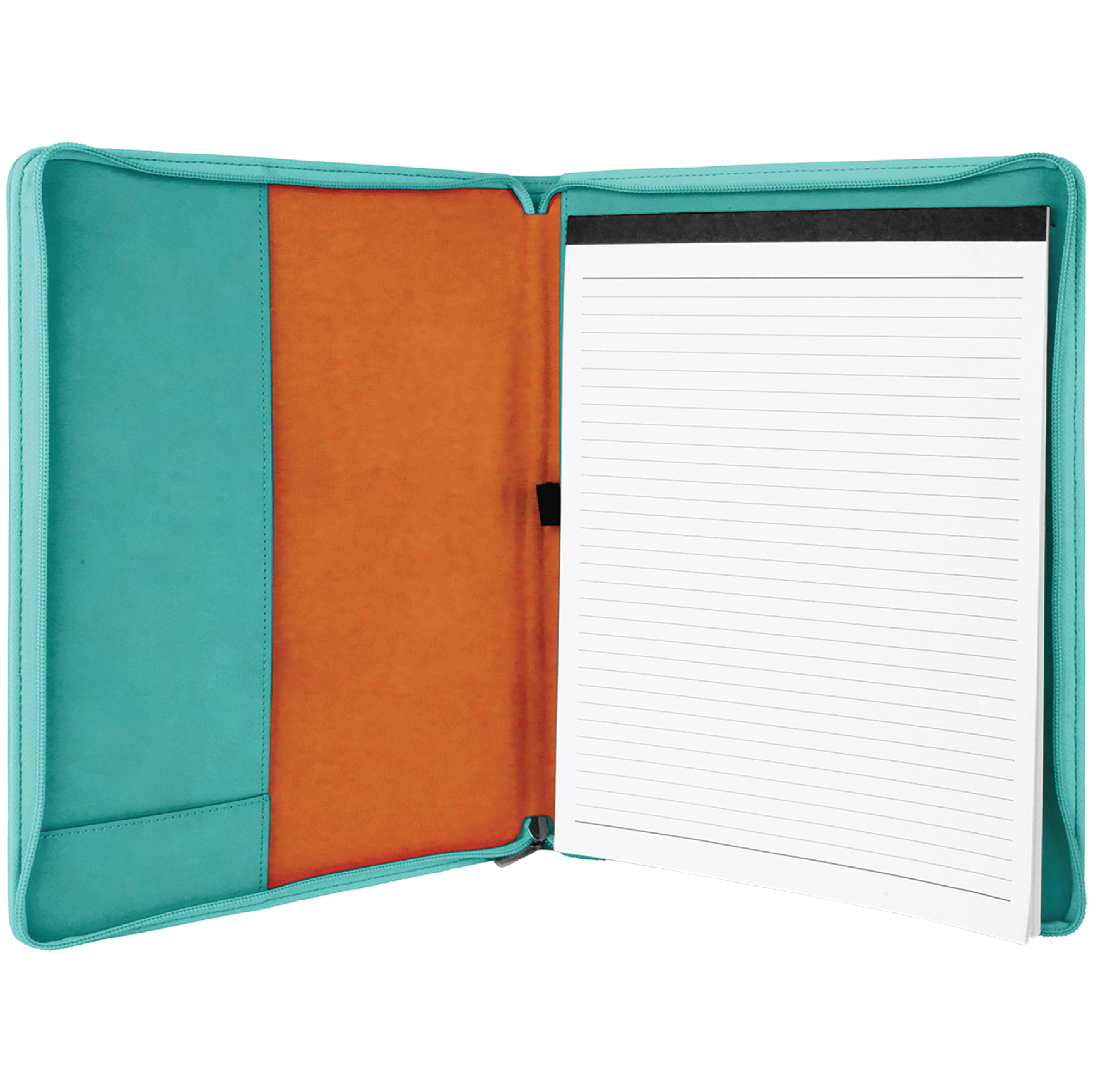 9" x 12" Leatherette Teal Portfolio with Zipper 6