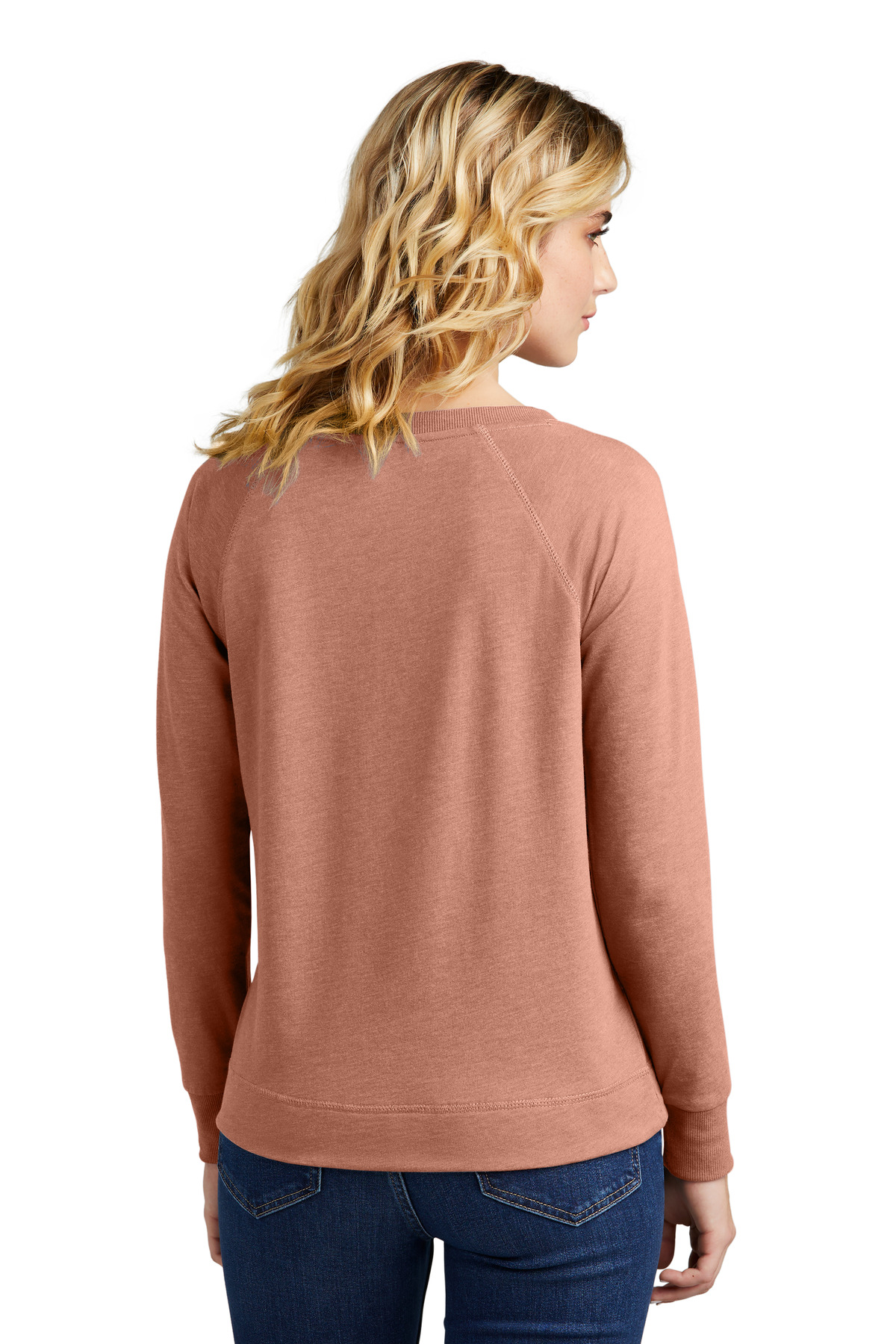 District Women's Featherweight French Terry Long Sleeve Crewneck DT672 8