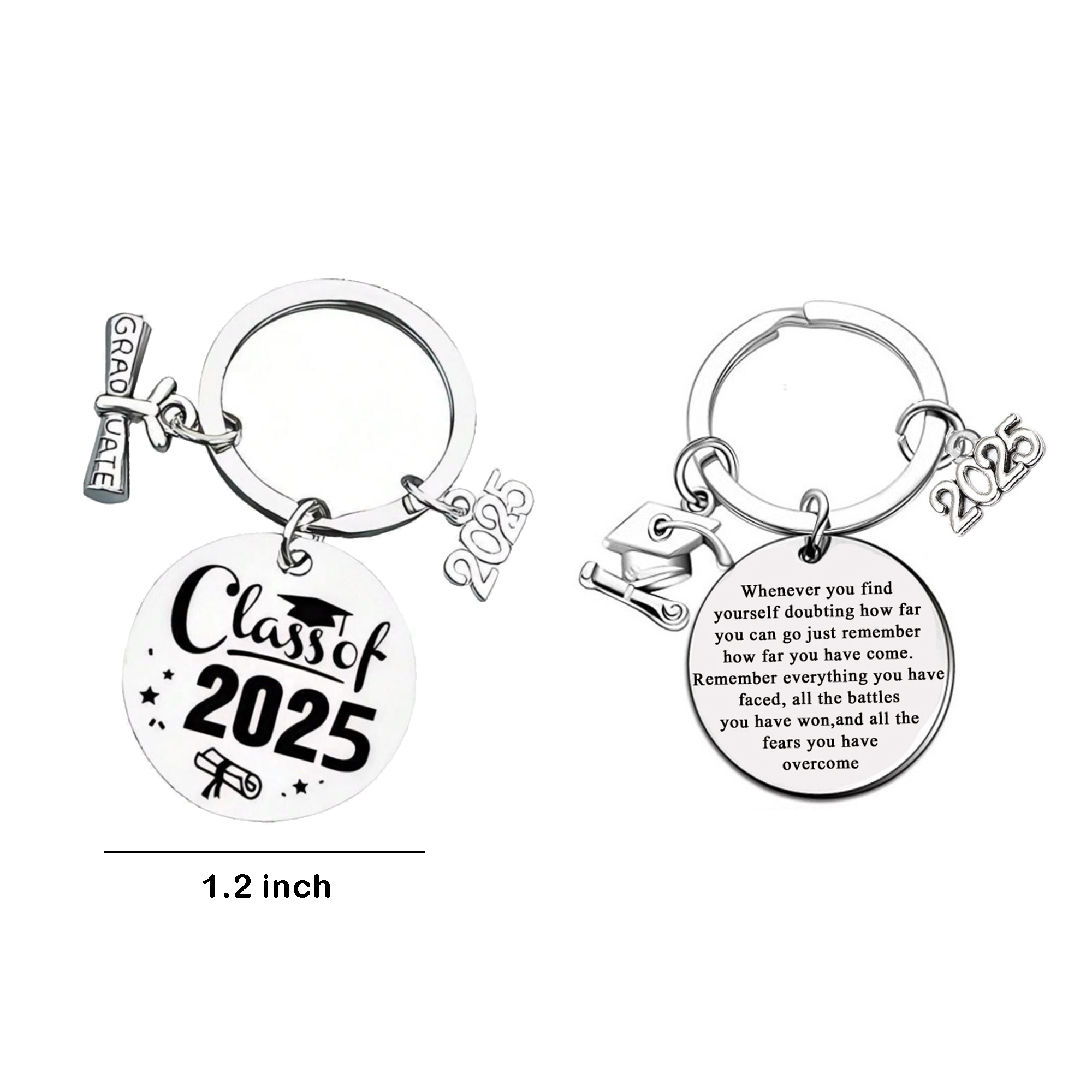 MOQ 50 Customizable 2025 Graduation Keychain 1