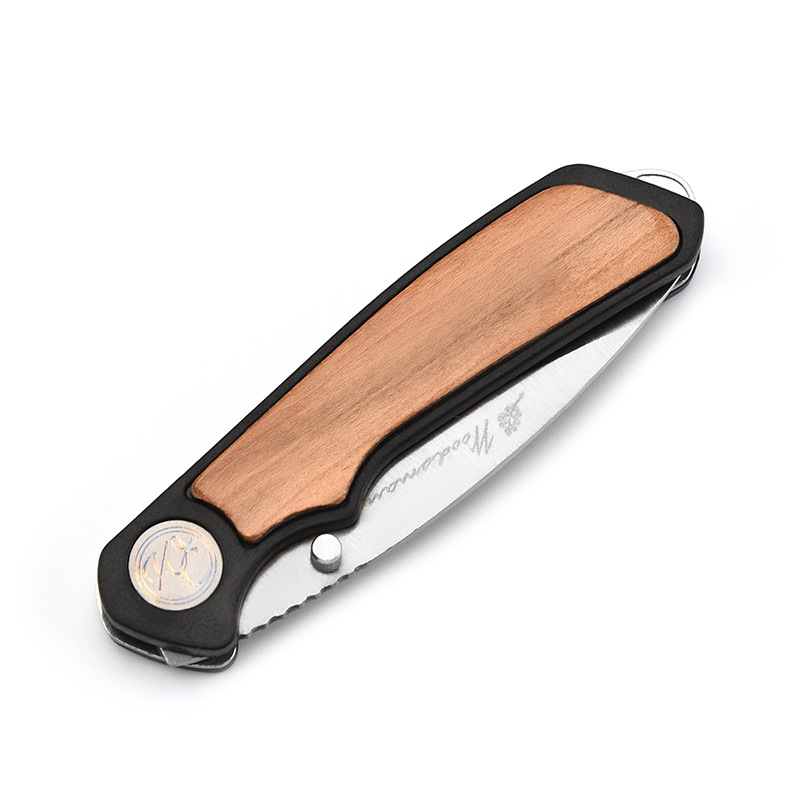 Stainless Steel Folding Pocket Knife with Wooden Handle 7