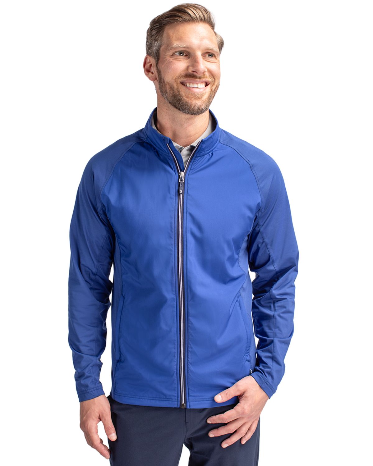 Cutter & Buck Adapt Recycled Soft Knit Stretch Mens Hybrid Full Zip Jacket 86