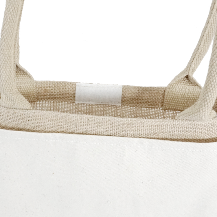 Seattle Recycled Cotton Front Pocket Jute Shopper Tote 9
