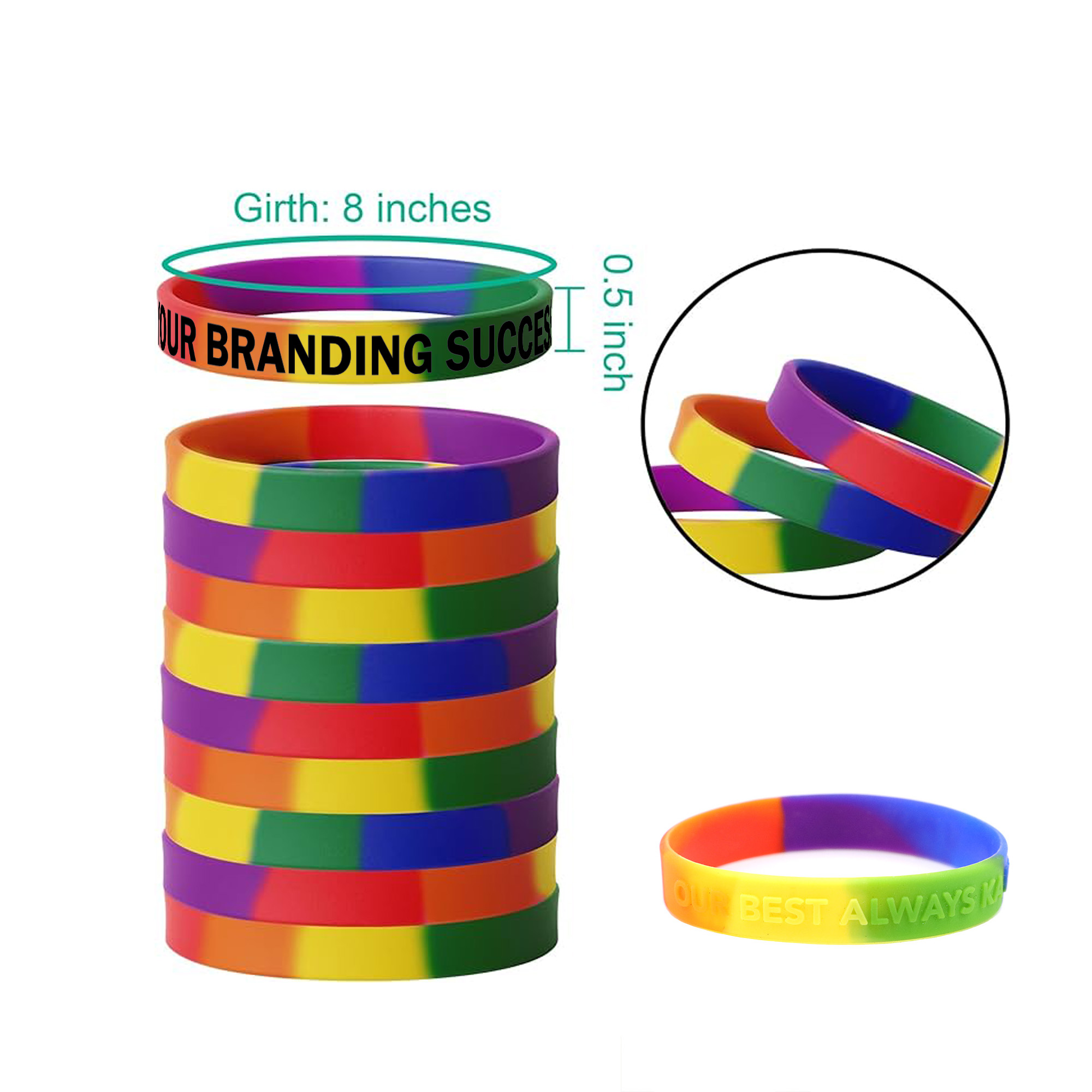 1/2-Inch Stylish Two-Tone Silicone Wristband 3