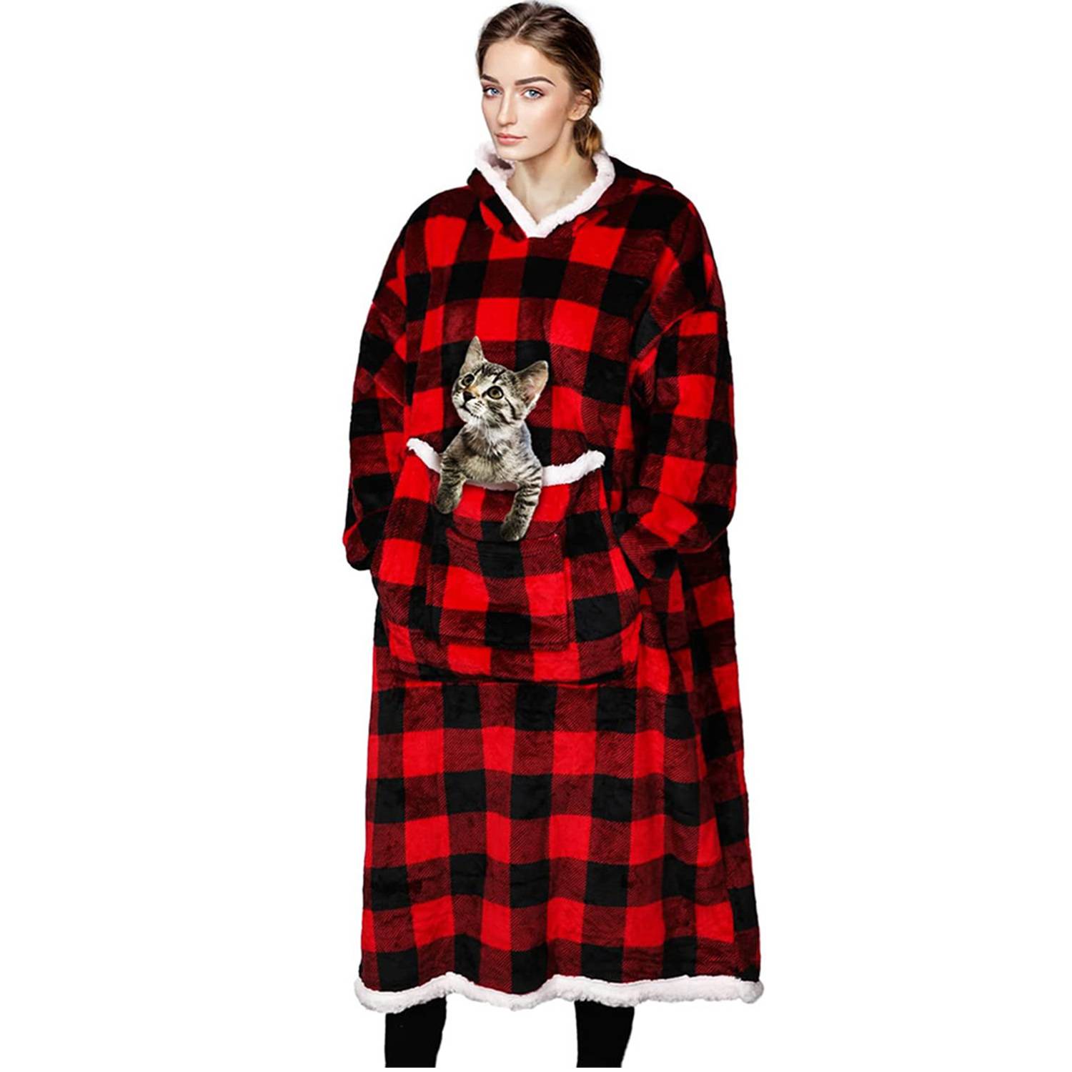 Hooded Lazy Blanket Flannel Composite Casual Hoodie, custom hoodie or sweatshirt with logo imprint 4