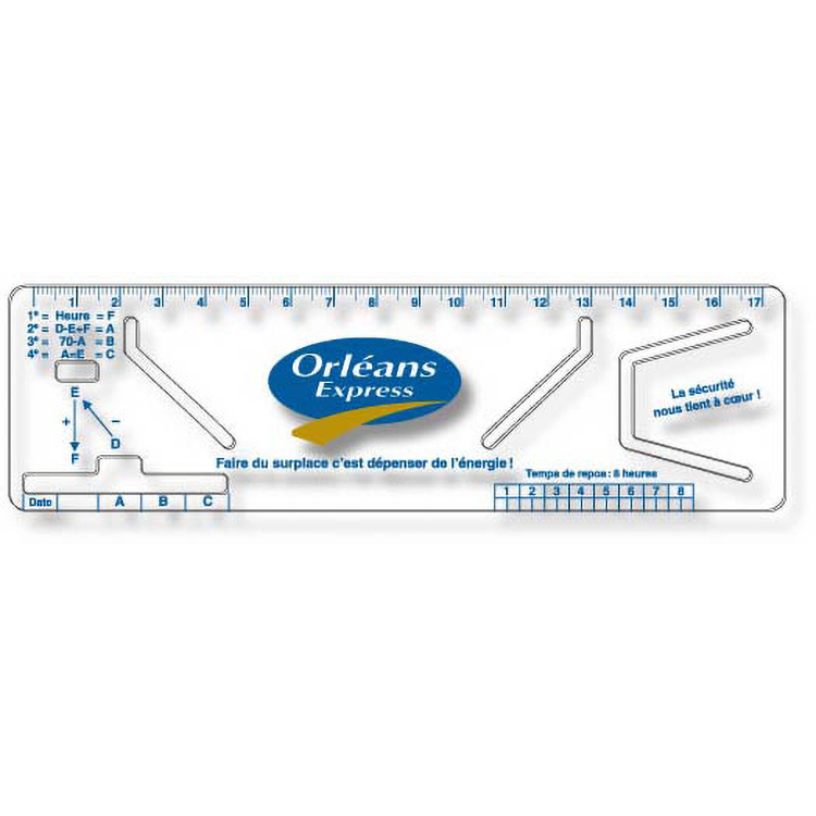 .030 Clear Plastic Logbook Ruler, Stock Shape LBR2 (2.13"x7.13"), Spot Colour
