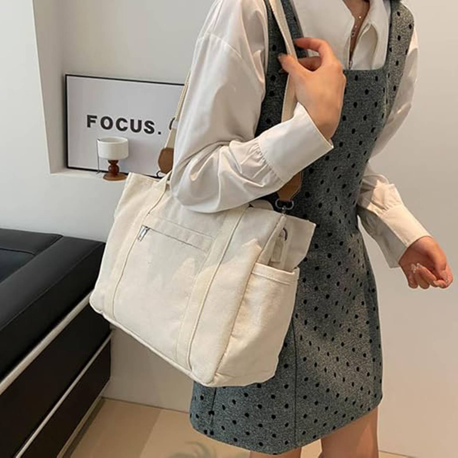 Canvas Crossbody Tote Bag 5