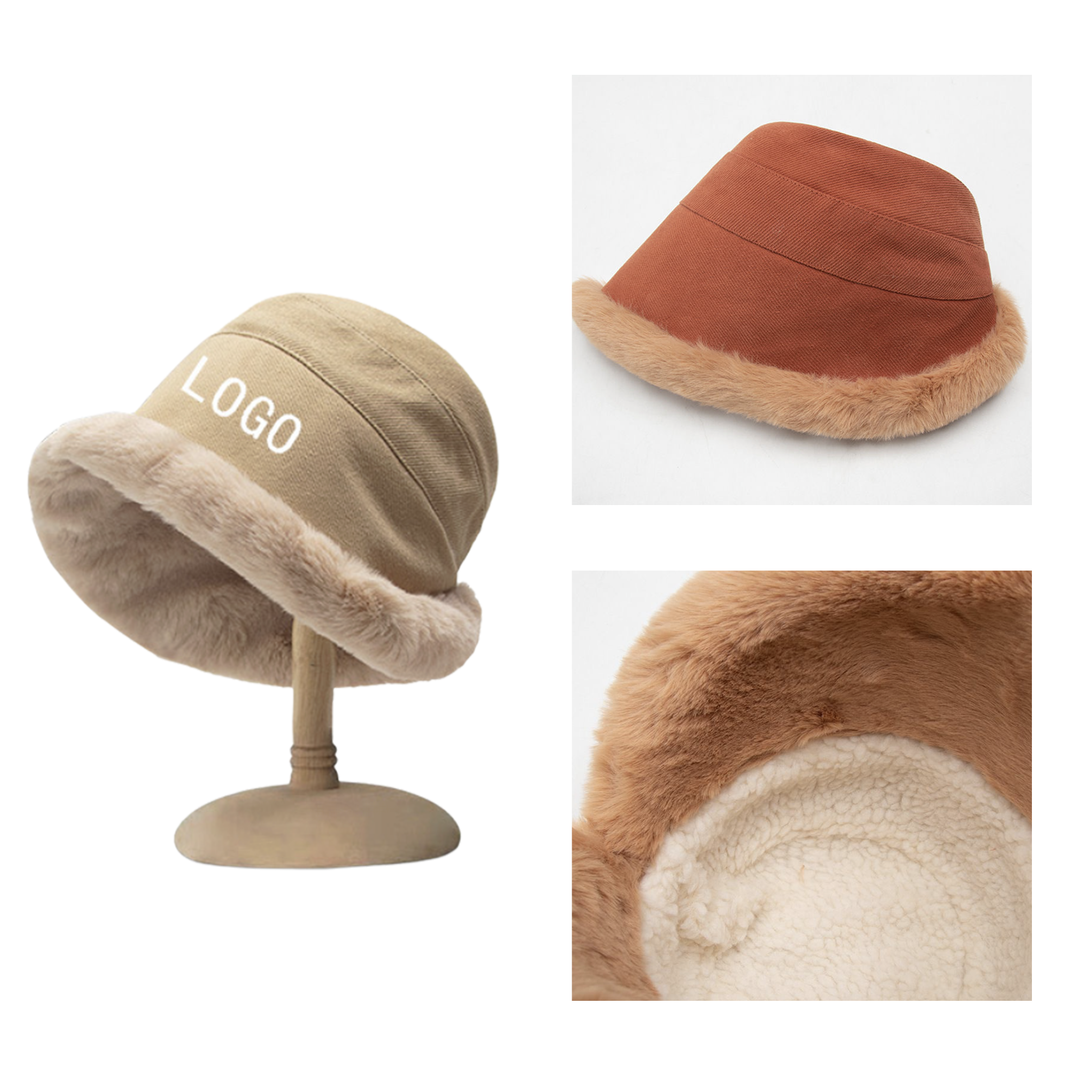 MOQ 10 PCS Stylish Thickened And Warm Fisherman Hat 2