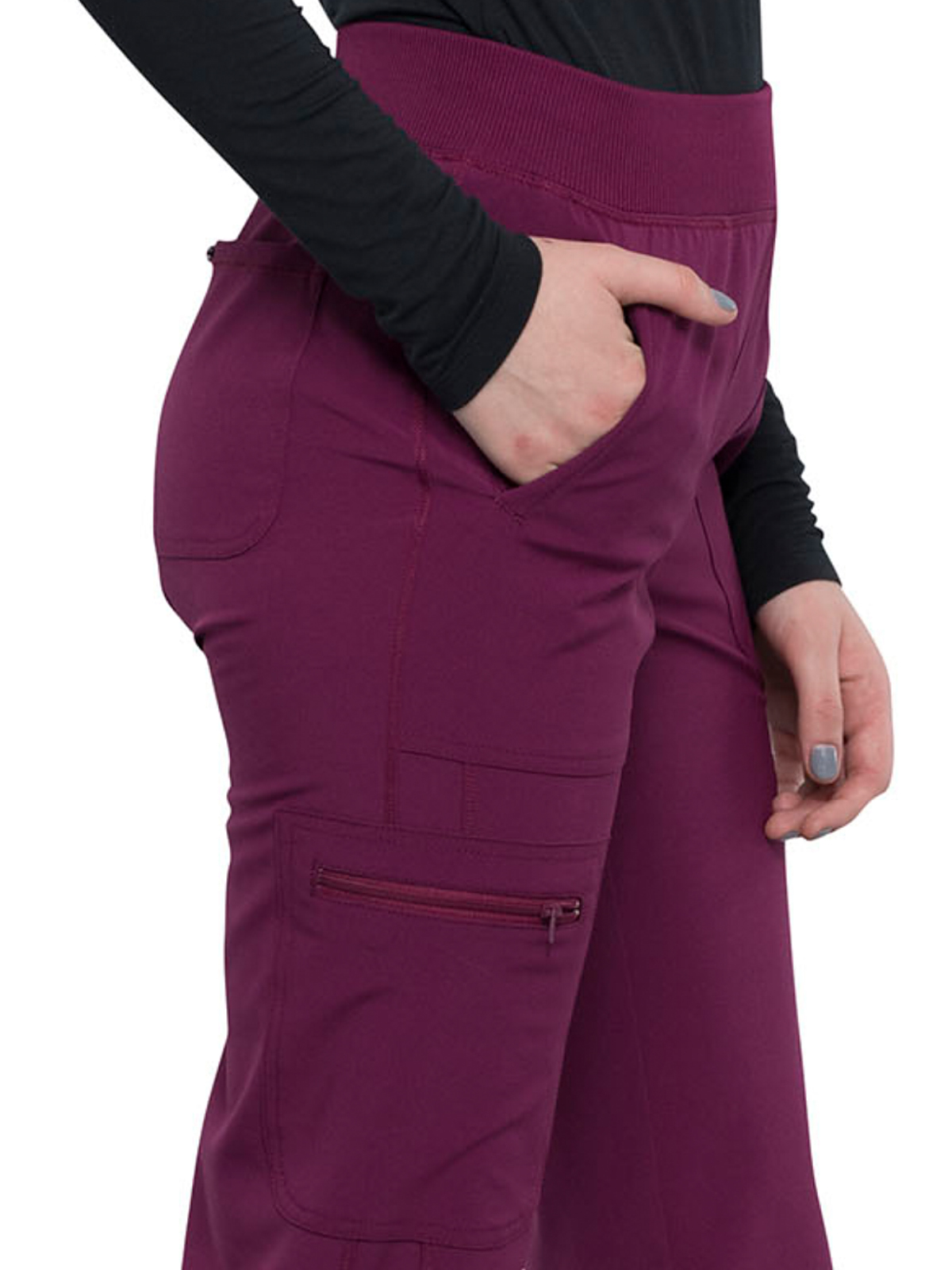 Infinity - Women's 6- Pocket Mid Rise Tapered Leg Pant 38