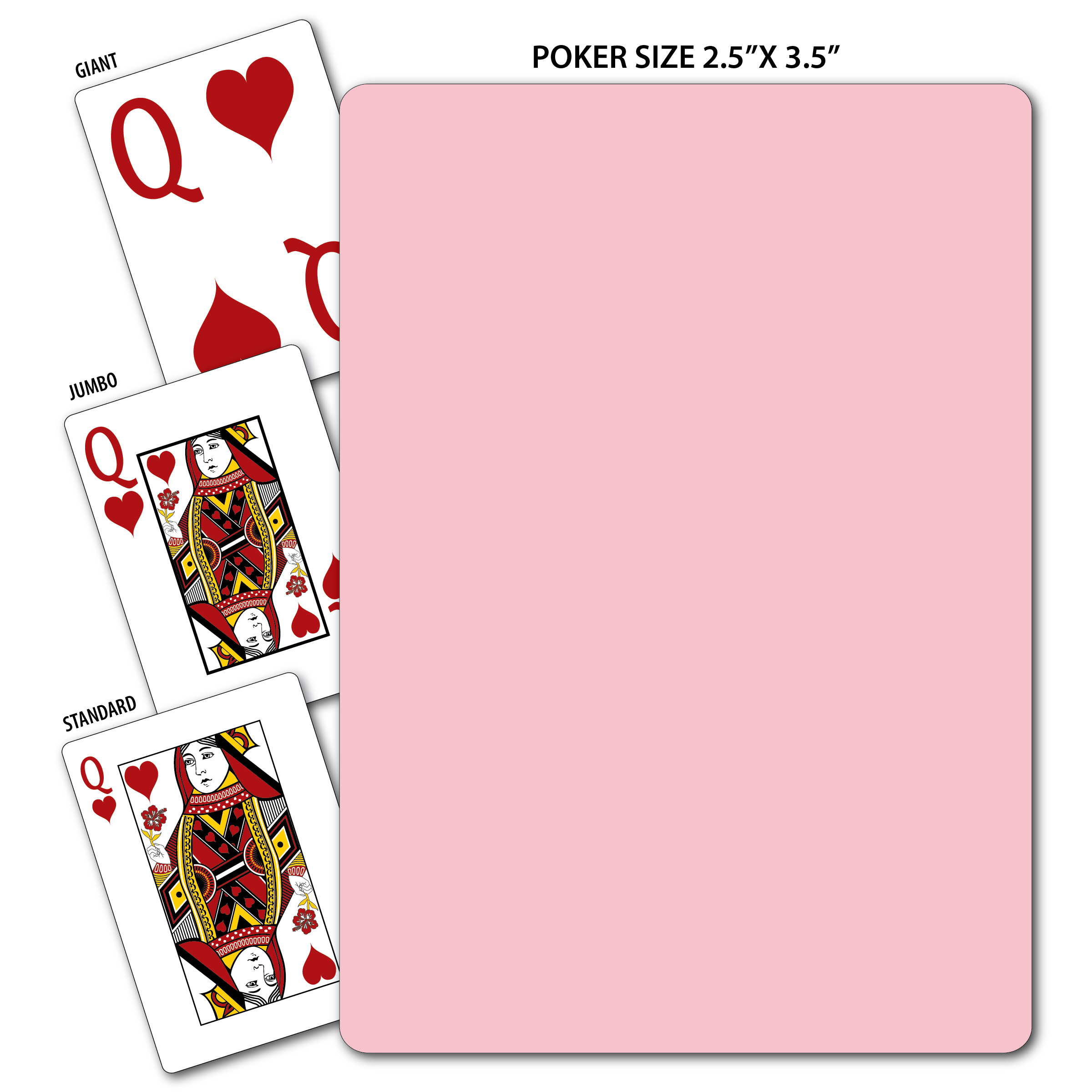 Solid Back Light Pink Poker Size Playing Cards 3