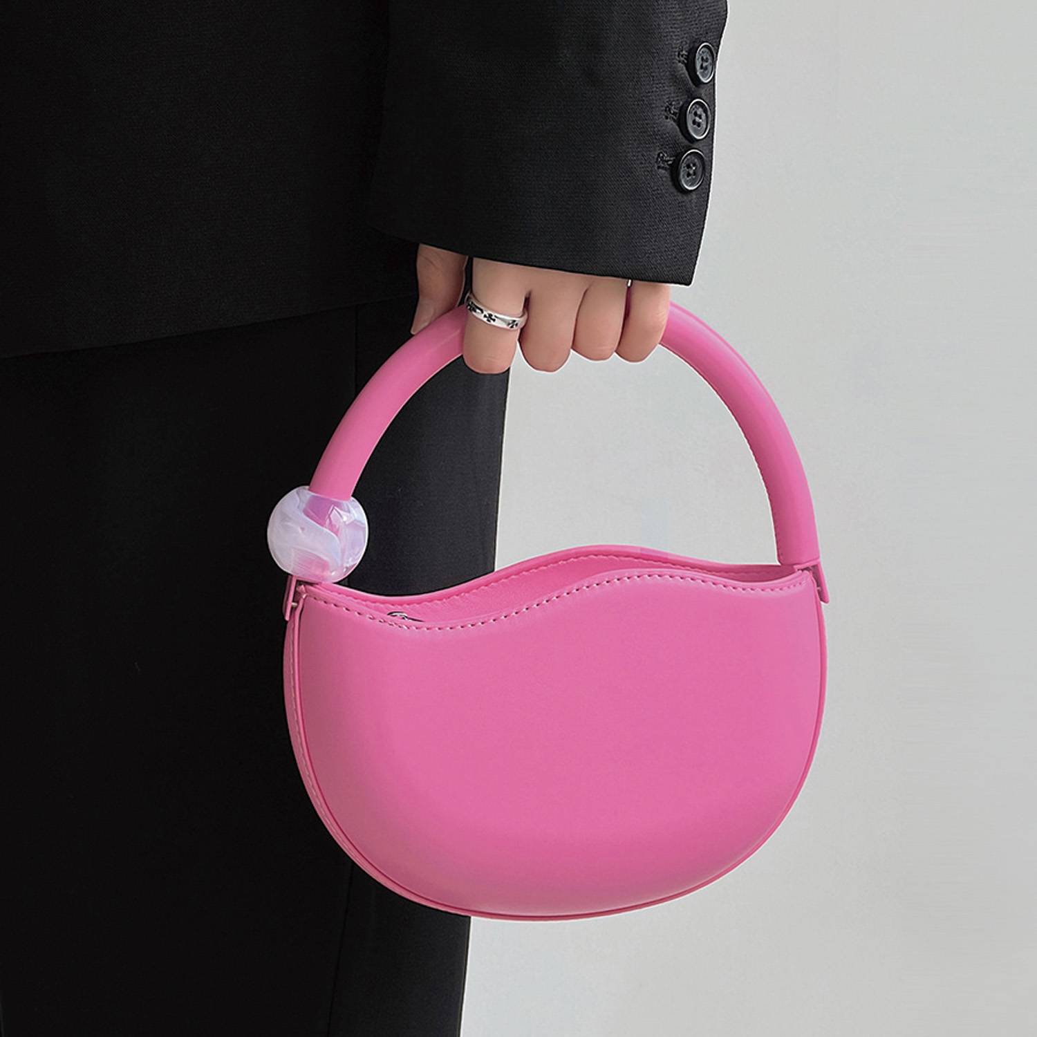 PU Leather Pea Shaped Handbag For Women 4