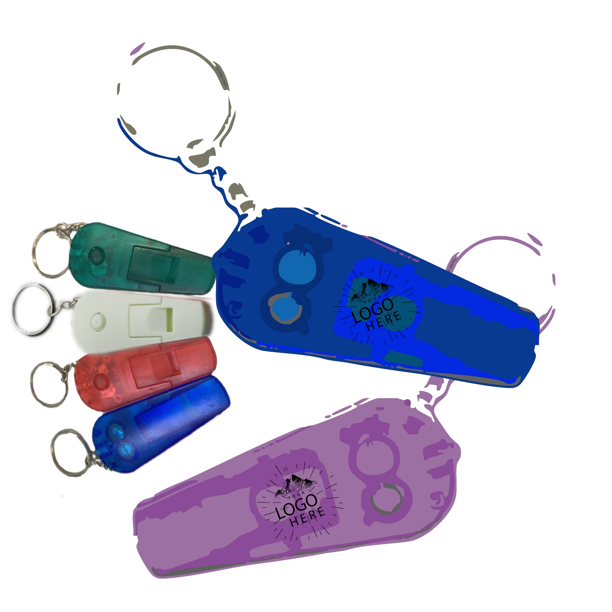Led Emergency Whistle Light Keychain 2