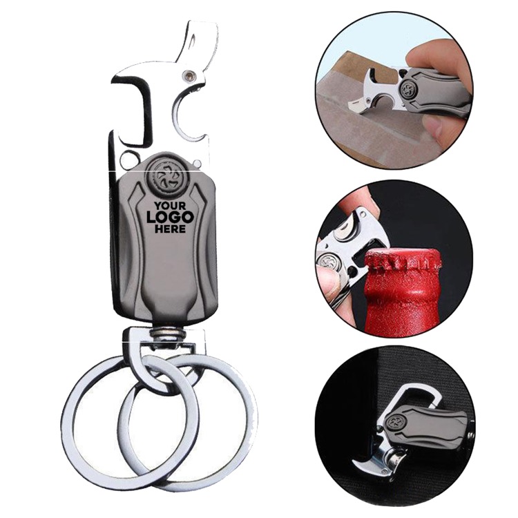 Men's multifunctional car keychain pendant with knife 3
