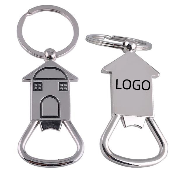 House Shaped Bottle Opener W/ Keyring 2