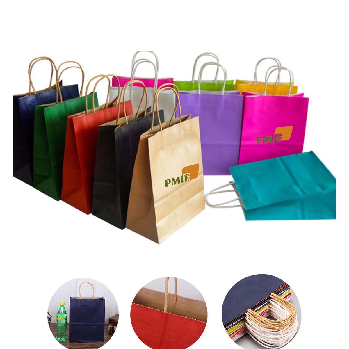 Color Kraft Paper Bag With Handles 2