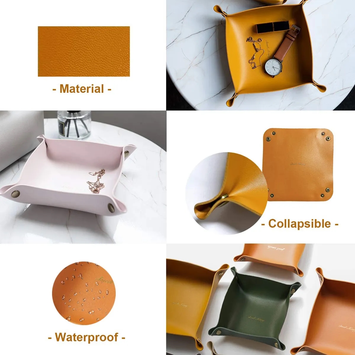 Leather Storage Basket Tray 1