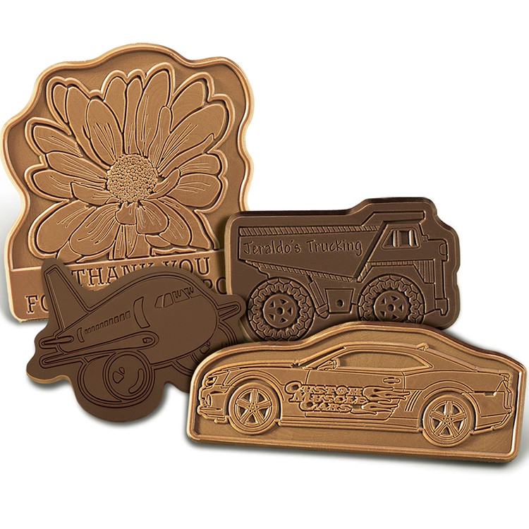 2" x 3" Custom Decorated Chocolate Shape with Clear Packaging 4
