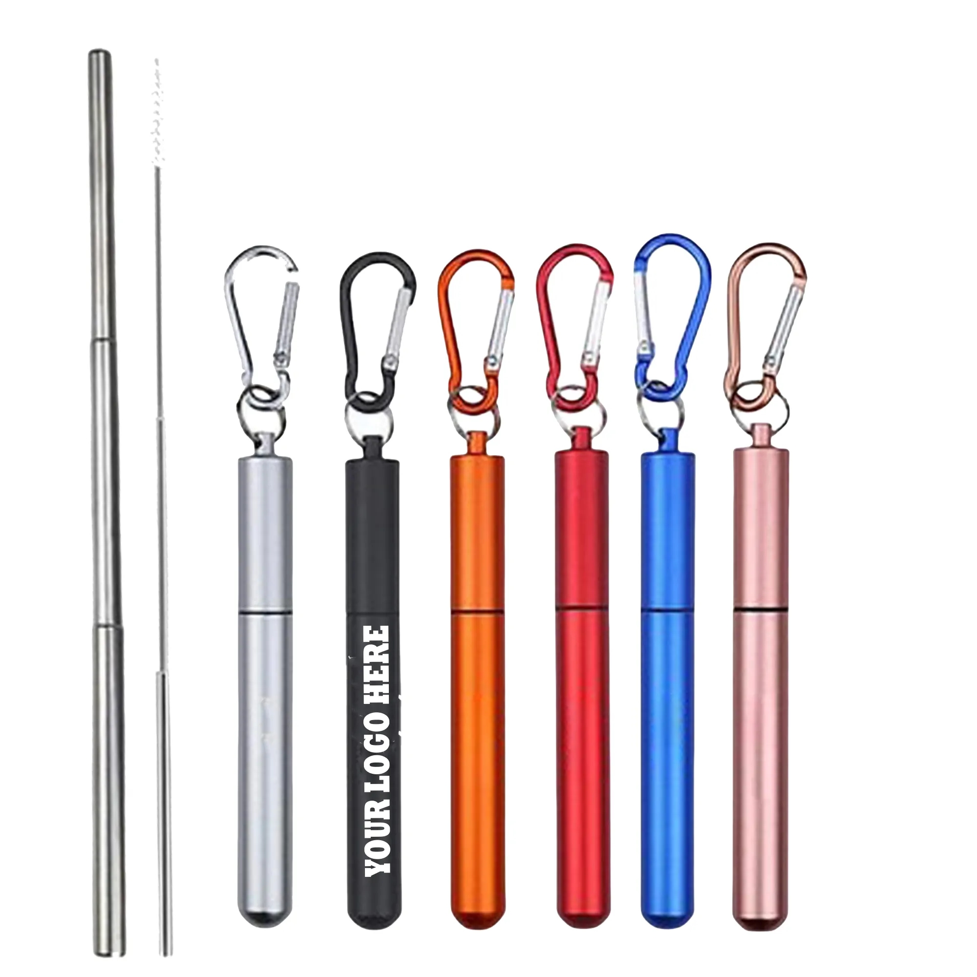 304 Stainless Steel Collapsible Straw Set 3