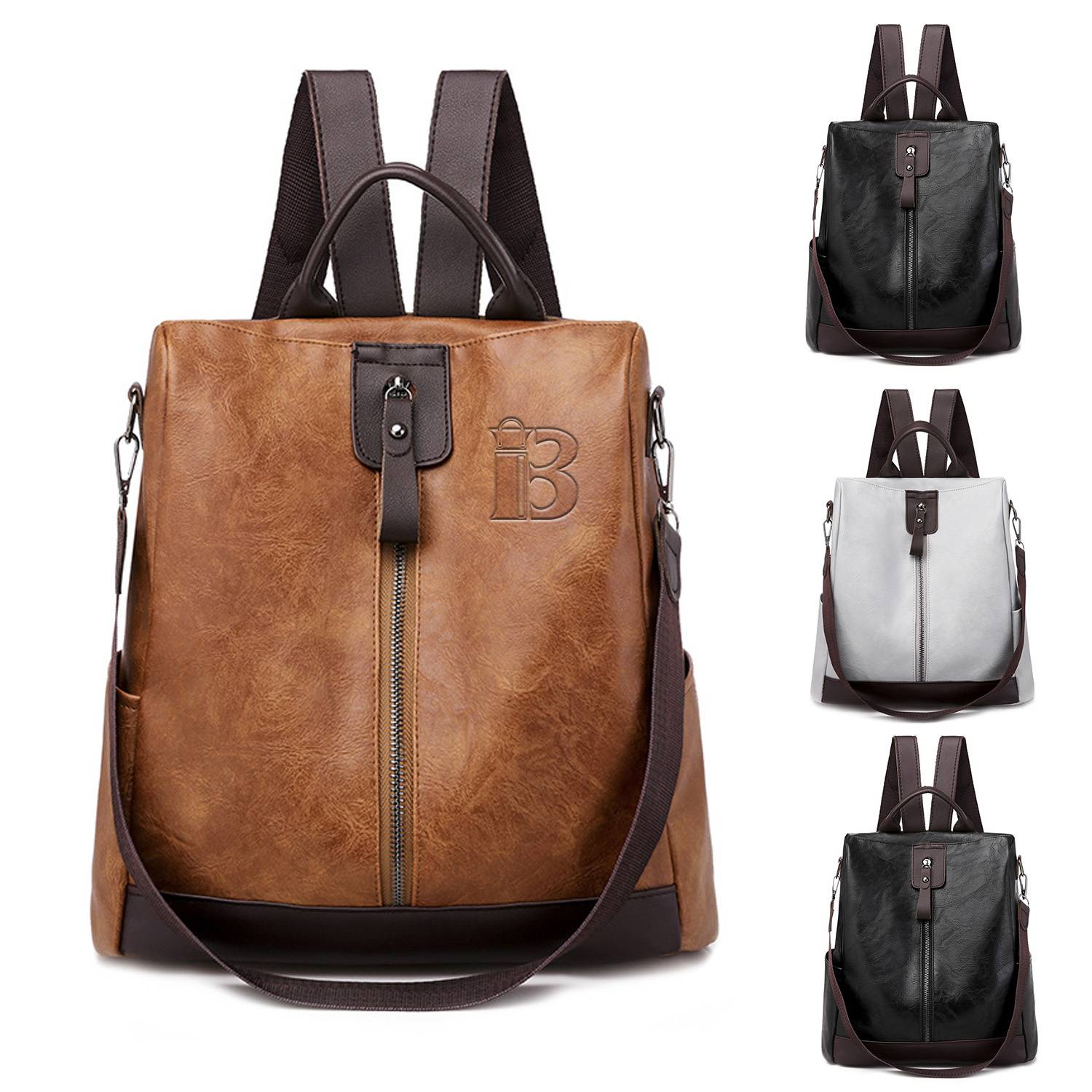 Retro soft leather PU anti-theft backpack