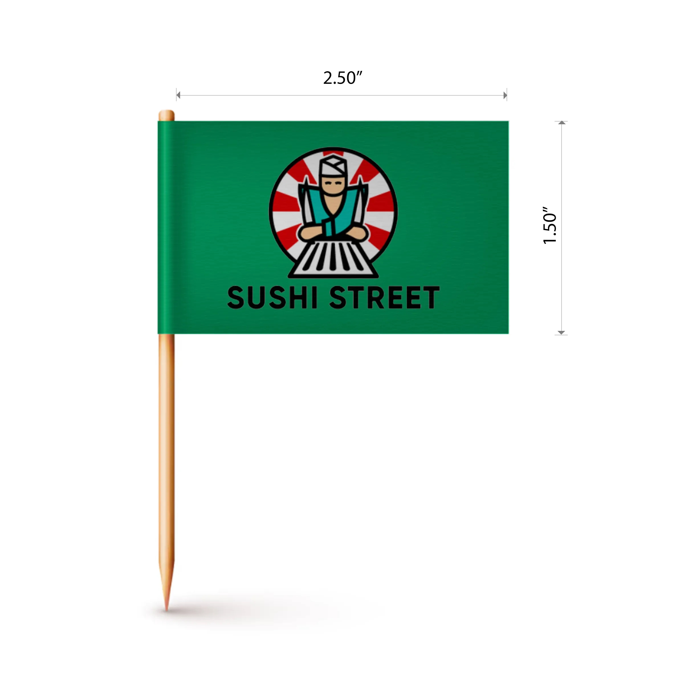 Custom Paper Toothpick Flags - Style A Flag Size 1.5" x 2.5" 6