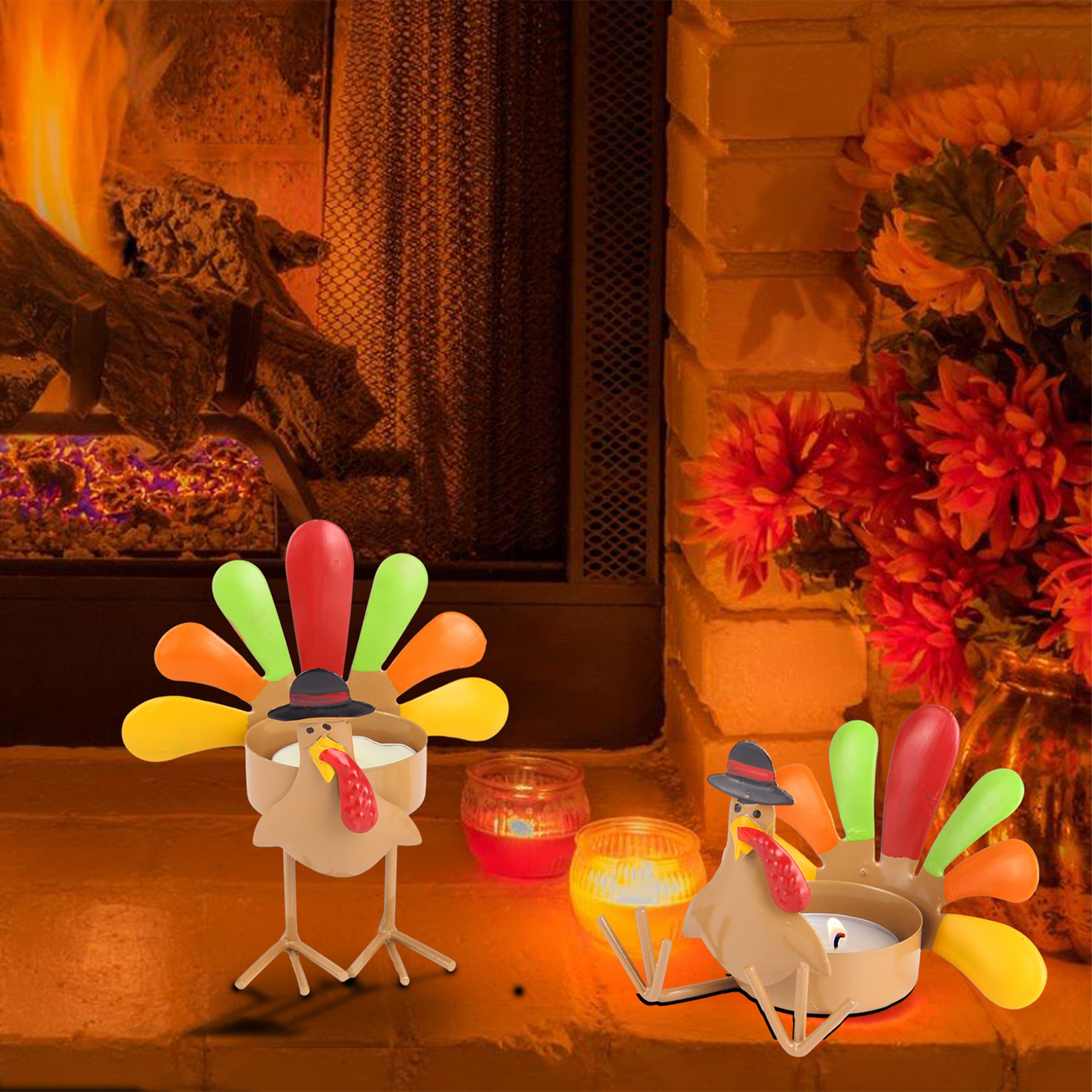 Thanksgiving Turkey Tealight Candle Holder 4