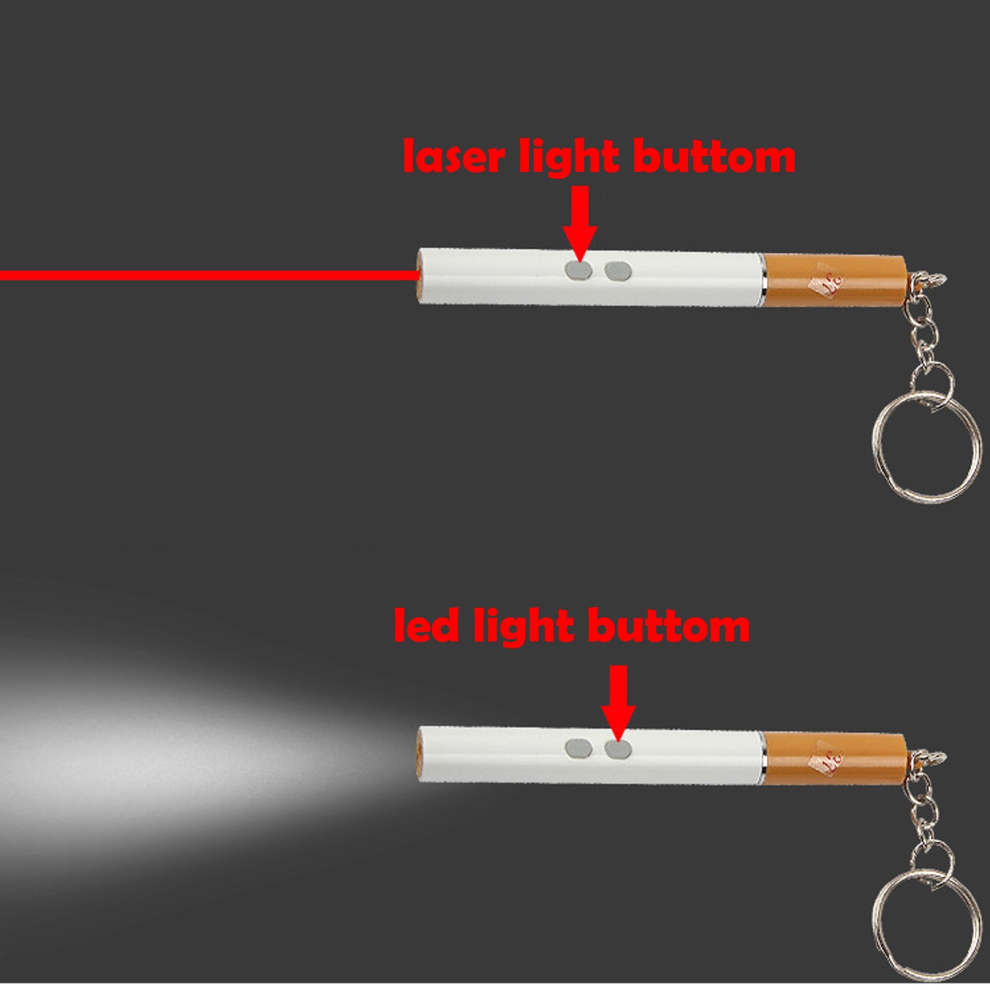 3in1 cigarette shape keychain LED flashlight with powerful Laser Pointer Pen& ball pen 1