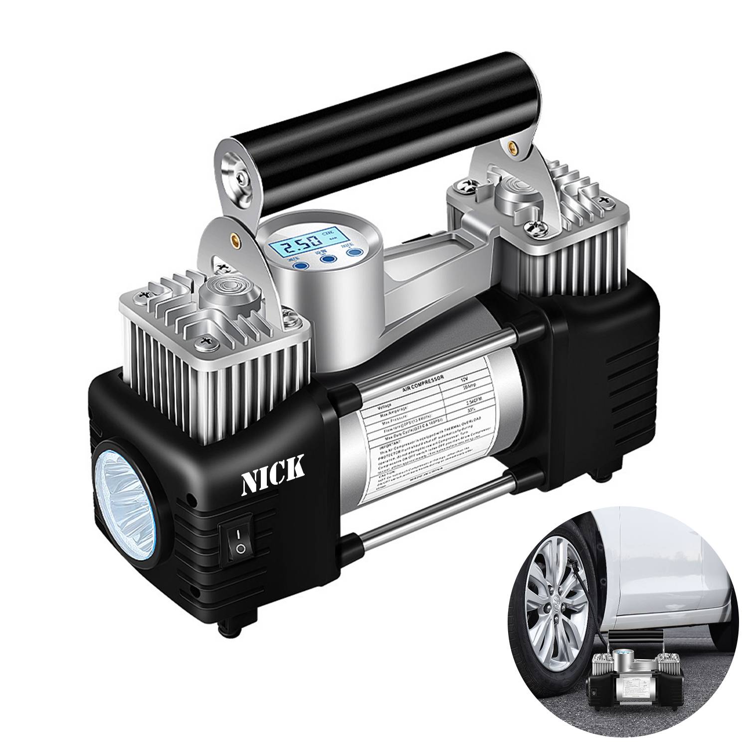 DC12V Portable electric vehicle tire inflation pump 10