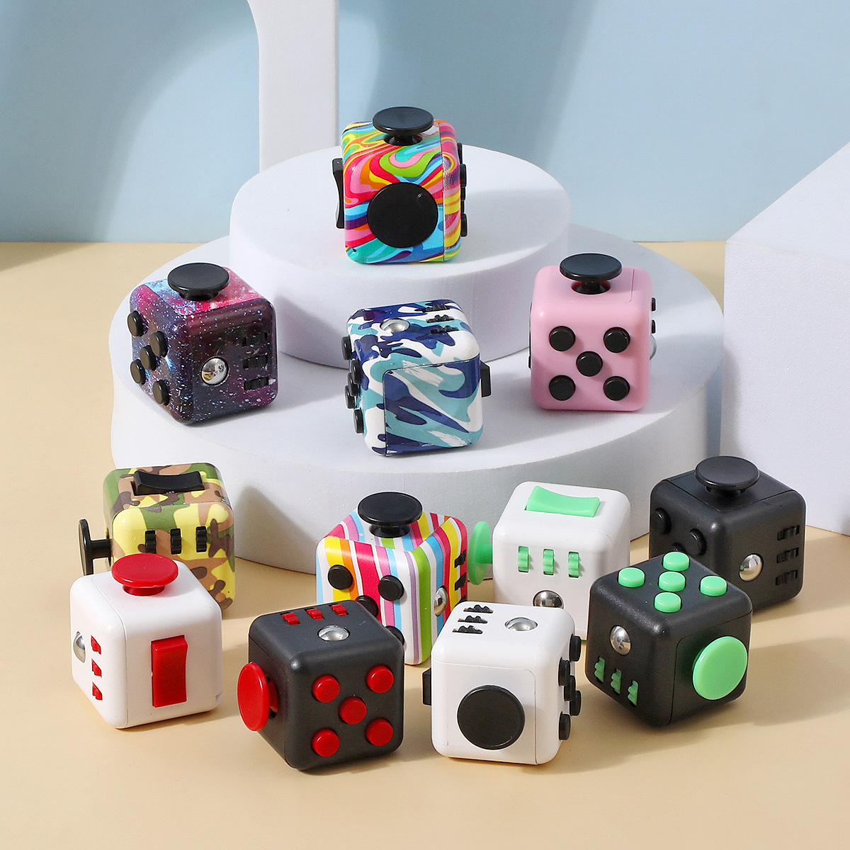 6-Sided Fidget Cube Stress Relief & Focus Toy for Adults & Kids 6