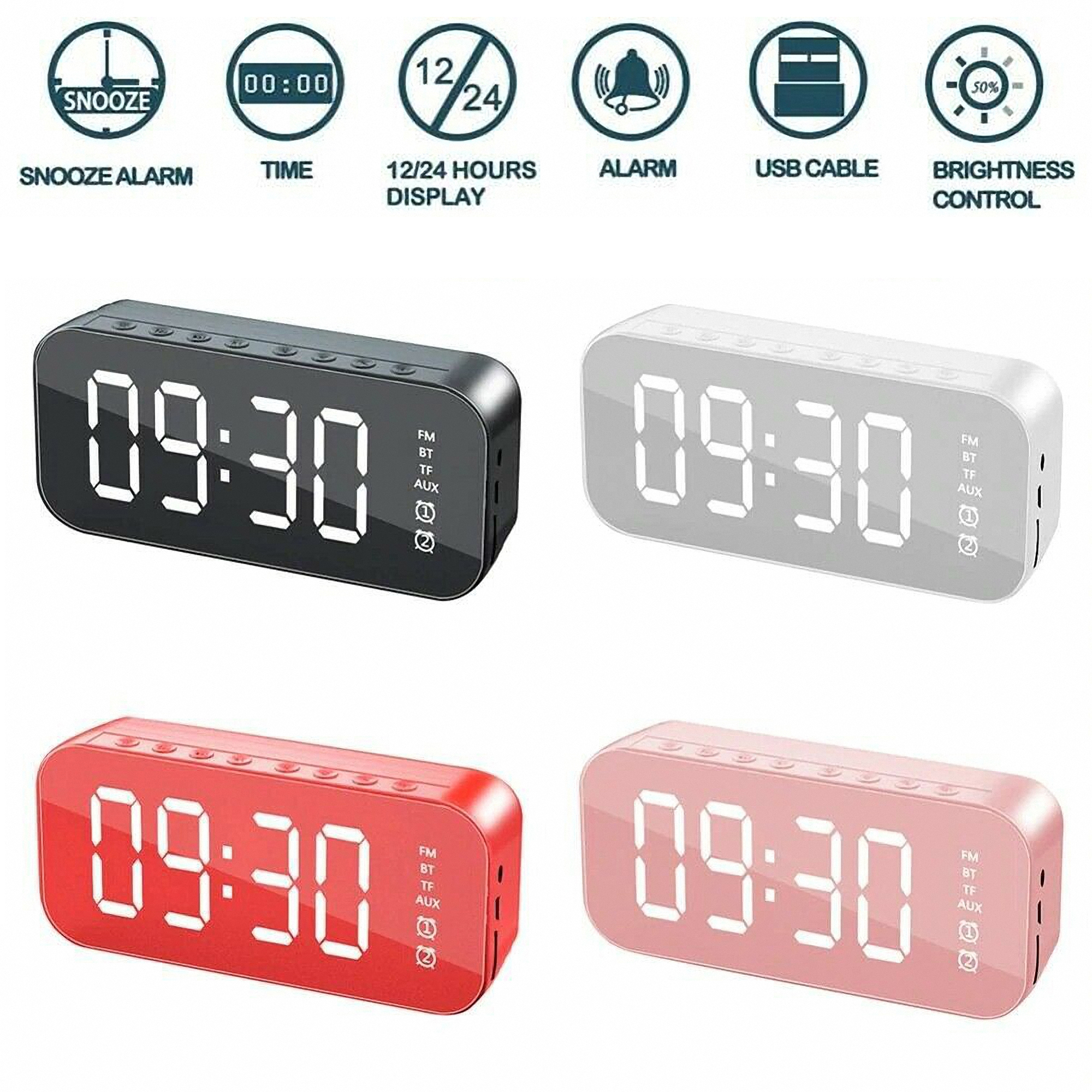 Bluetooth Speaker with Alarm Clock and Multifunction Features 3