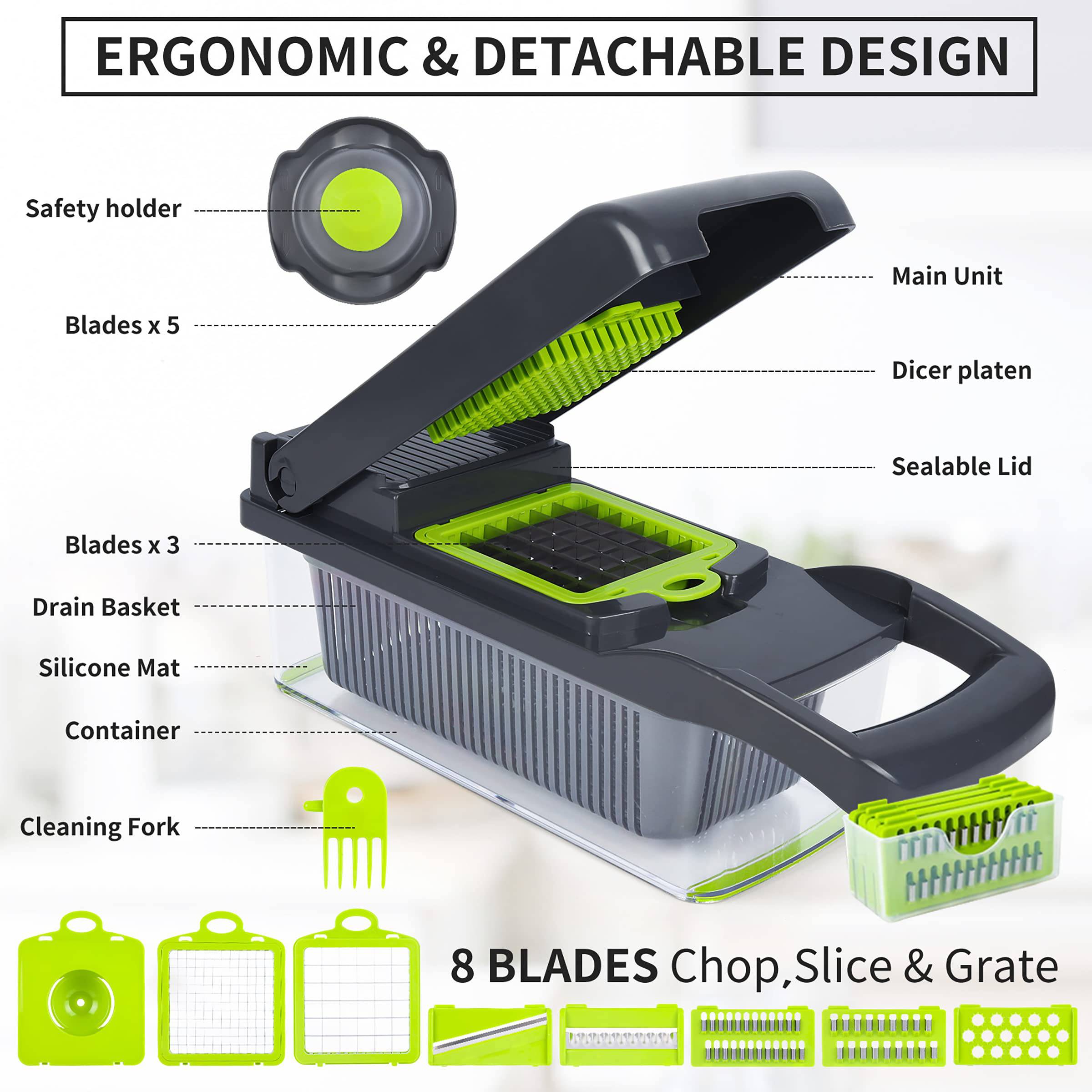 Kitchen Versatile Vegetable Cutter Dicing Device 8