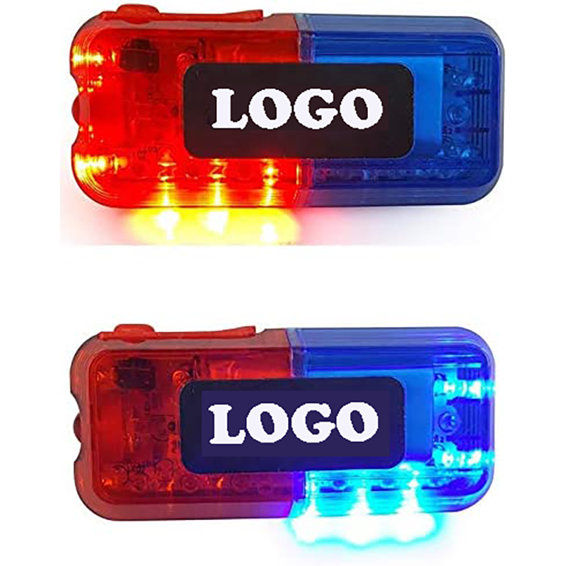 Rechargable Safety LED Flashing Security Clip lamp W/Flashlight 2