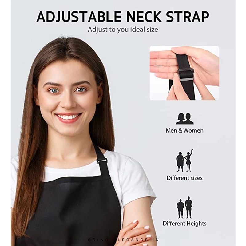 Adjustable Bib Apron Waterdrop Resistant With 2 Pockets 9